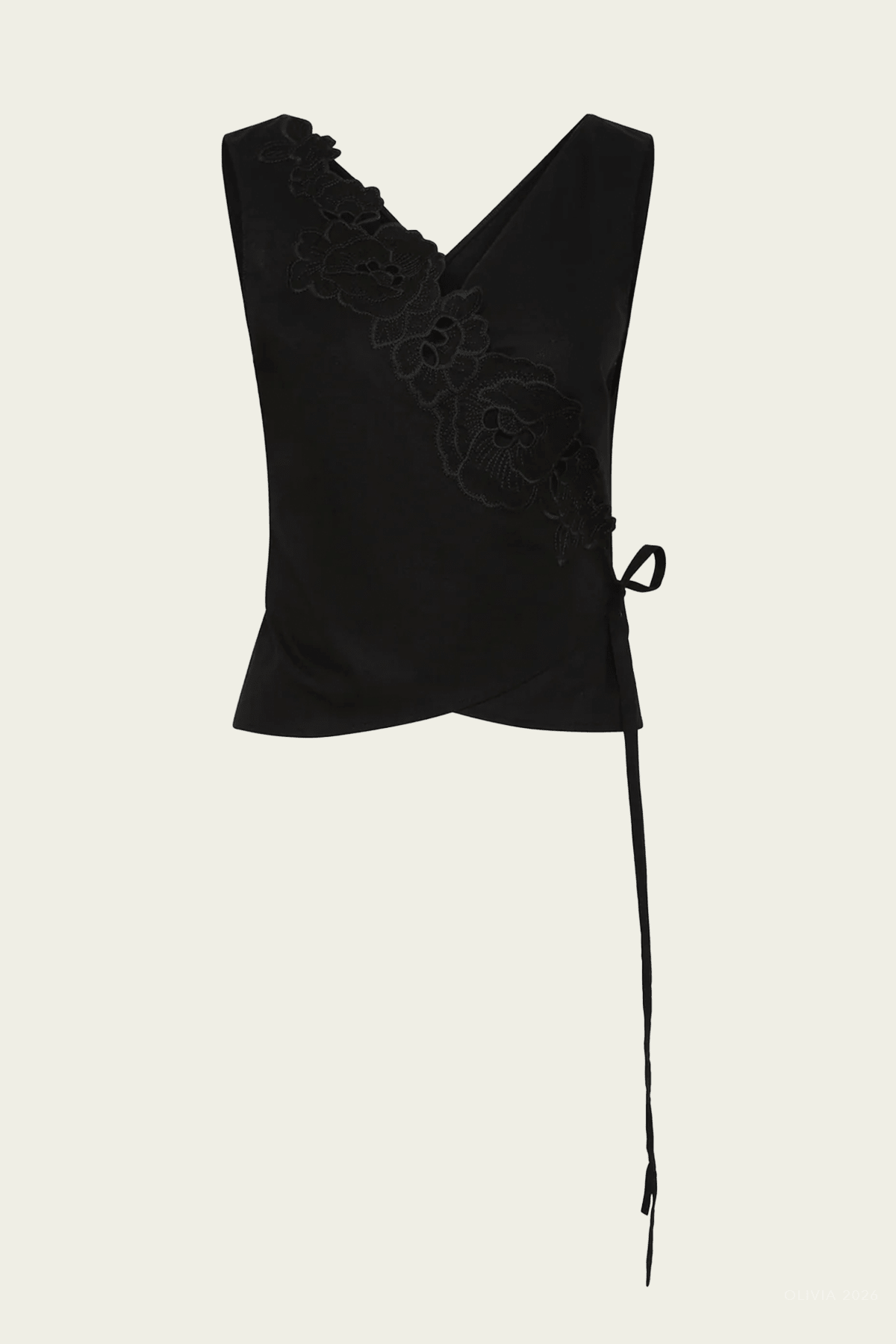Klara Wrap Top in Black - shop-olivia.com