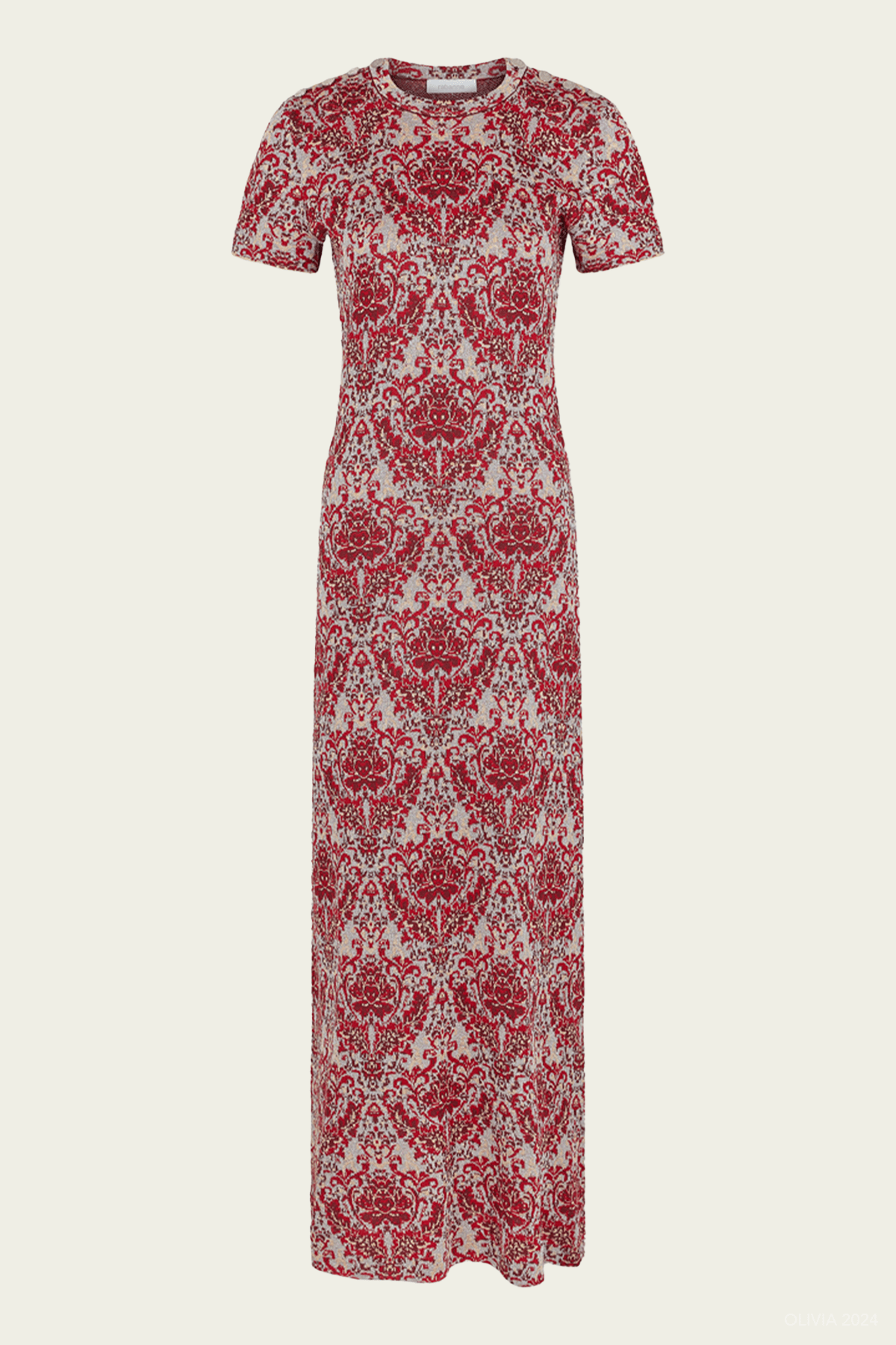 Knitted Maxi Dress in Silver Paisley - shop - olivia.com