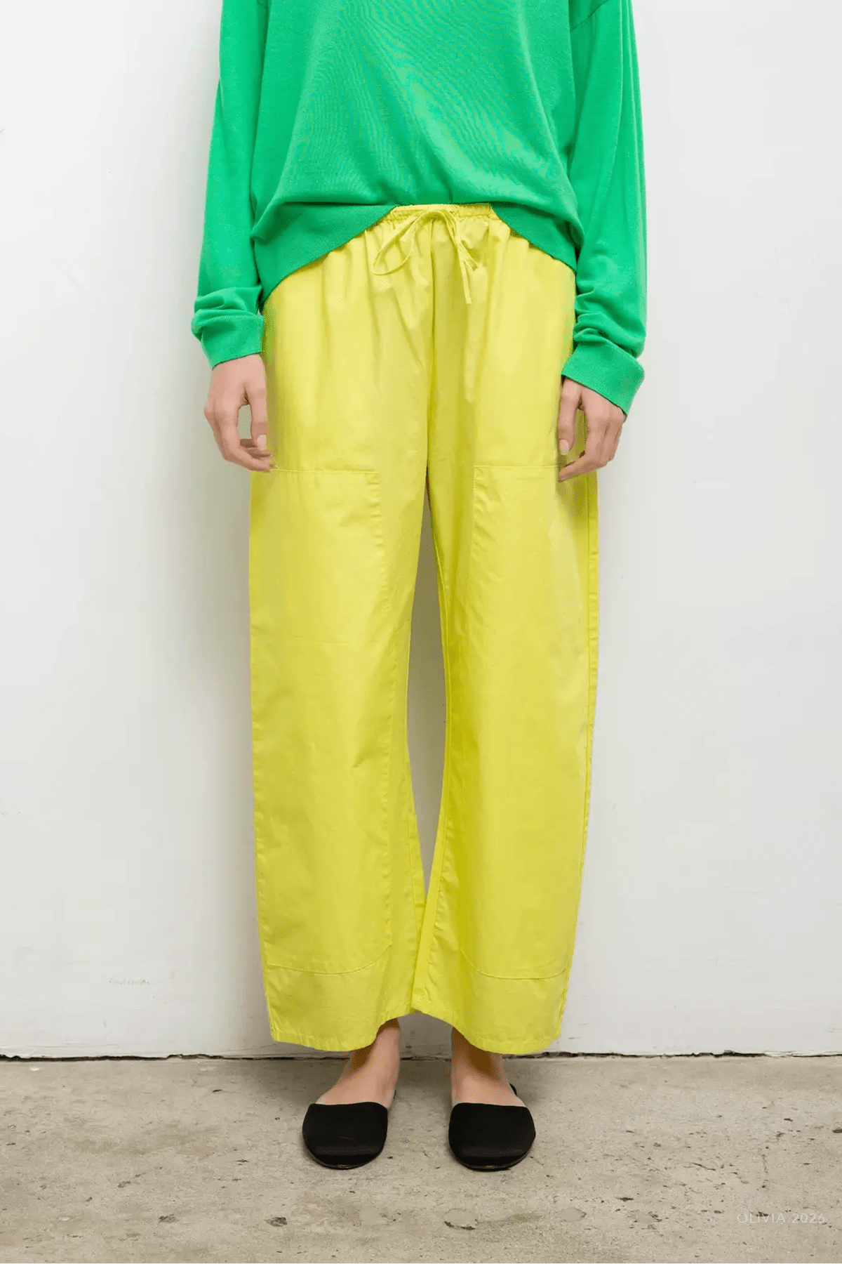 Kyoto Carpenter Pant in Chartreuse - shop-olivia.com