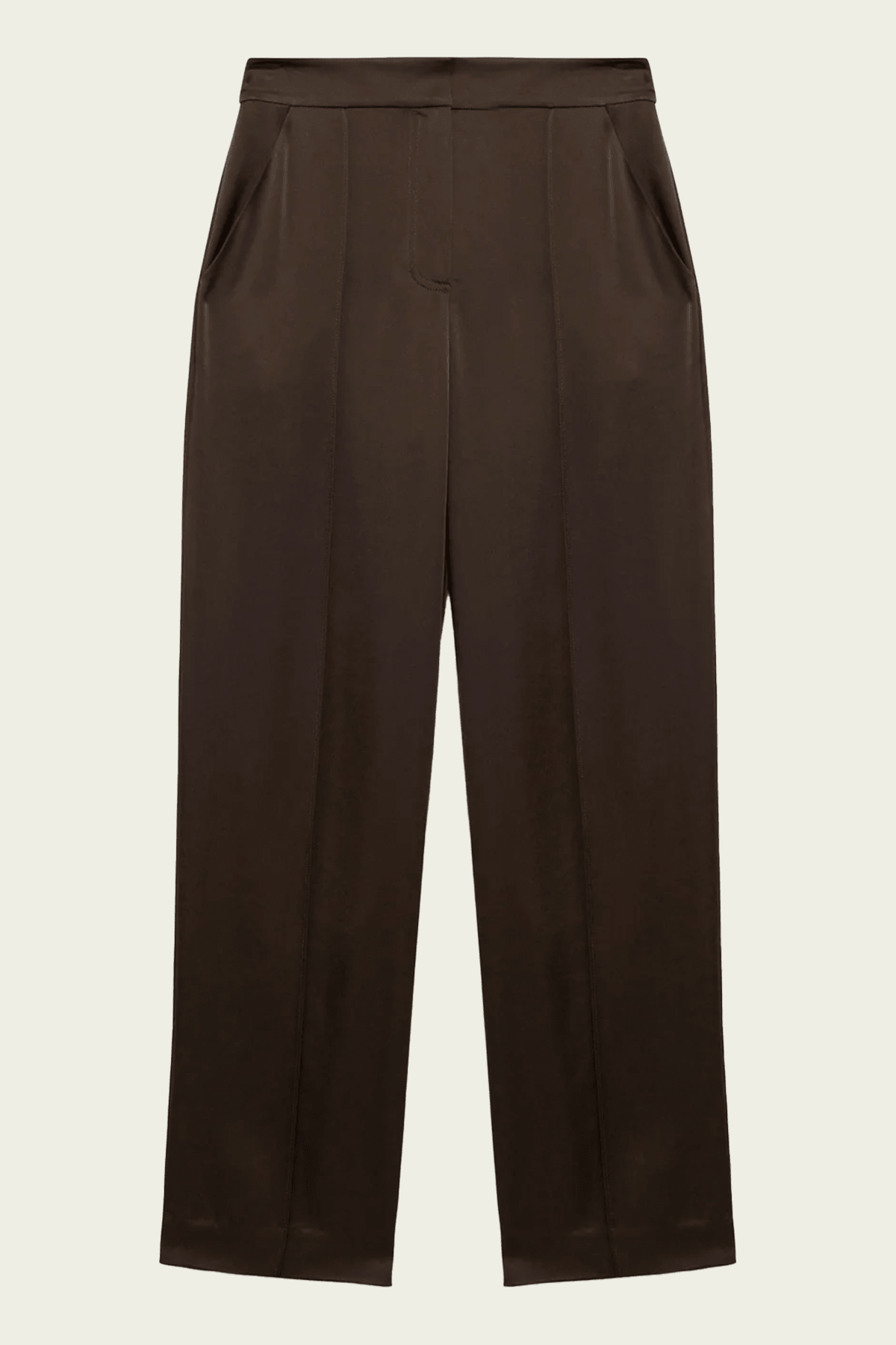 Kyra Wide Leg Satin Pant in Dark Chocolate - shop-olivia.com