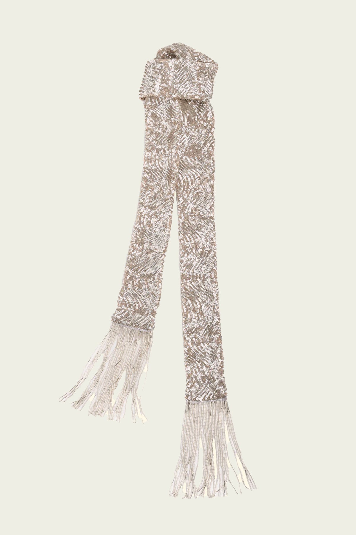 La Danza Del Mare Sequins Fringed Scarf in Silver - shop - olivia.com