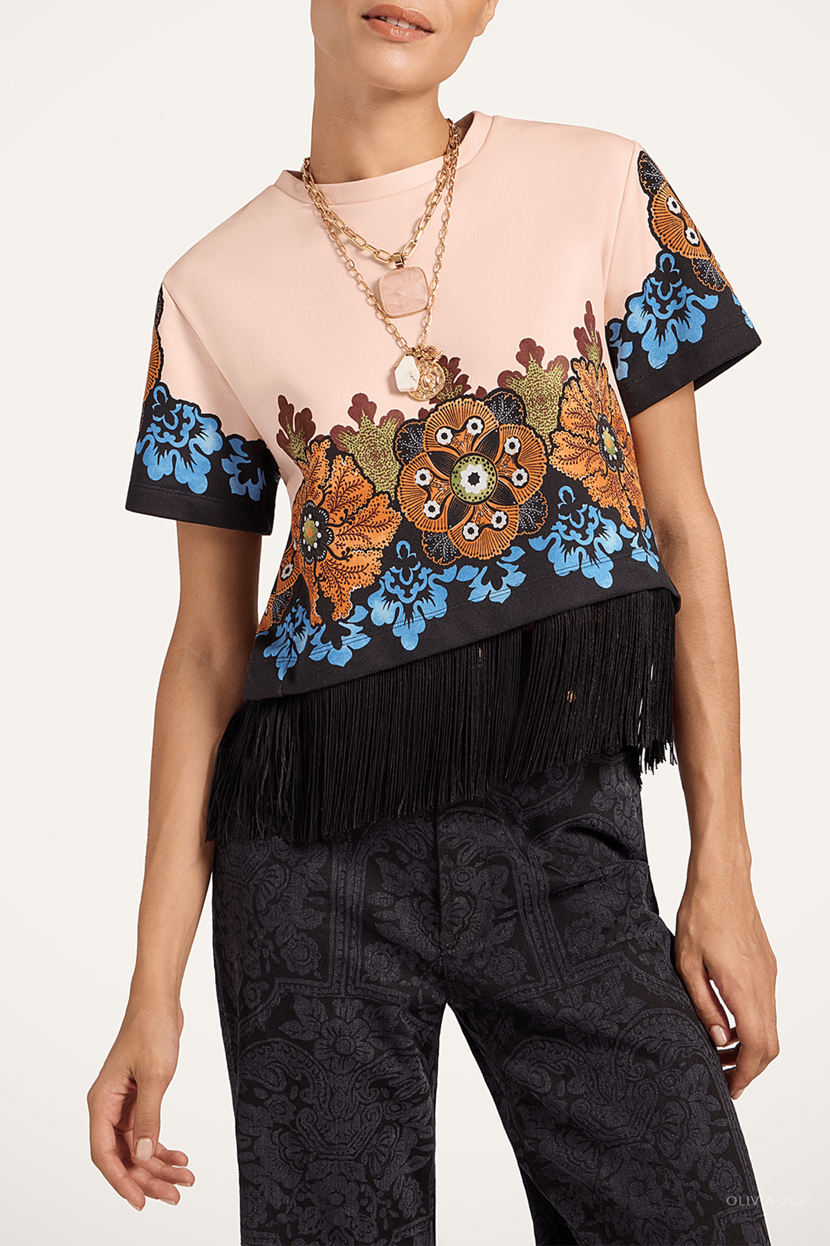 La Scala Tee in Bounty Placée Orange - shop - olivia.com