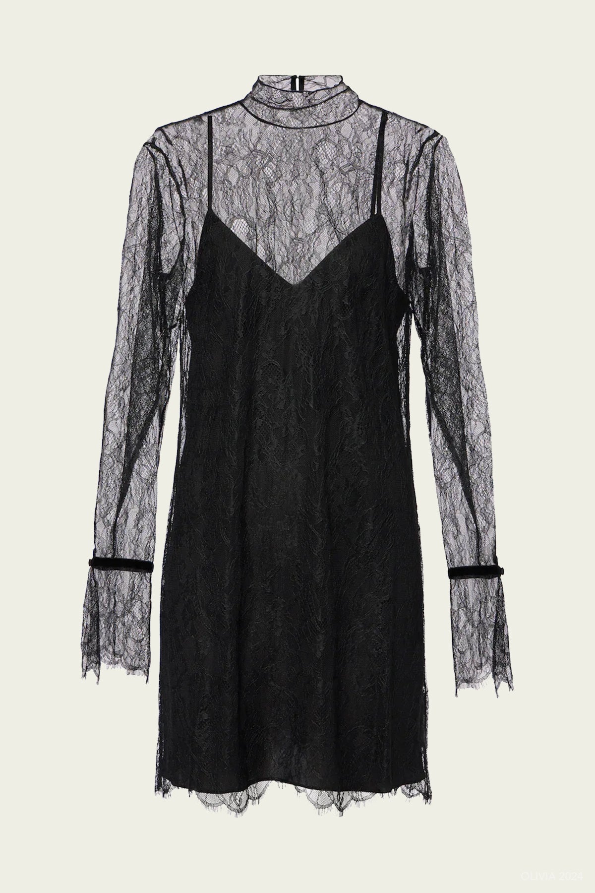 Lace Shift Dress in Black - shop - olivia.com