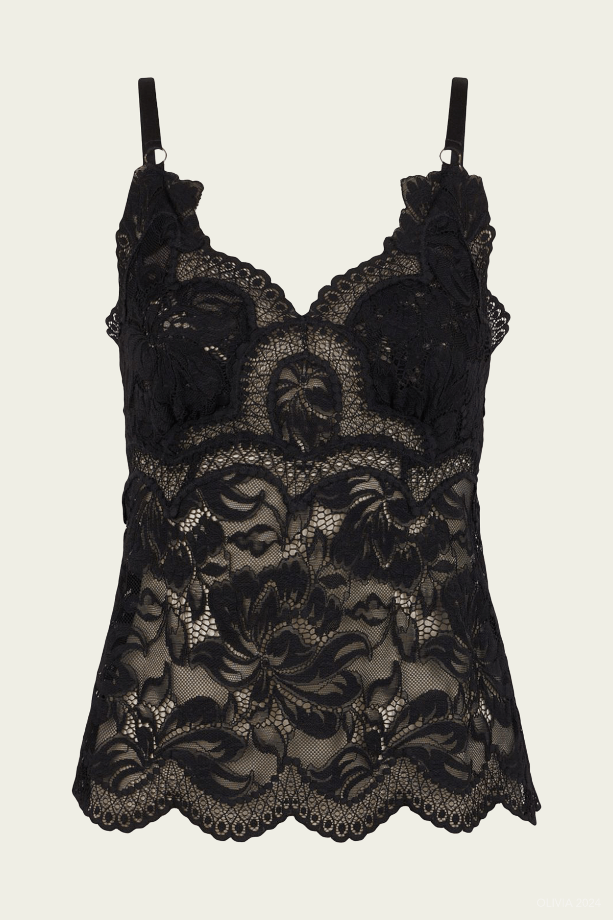 Lace Tank Top in Black - shop - olivia.com