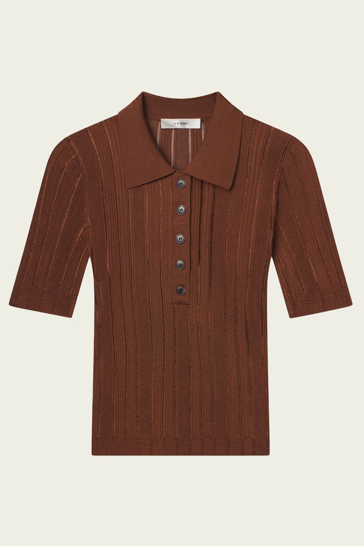 Laddered Rib Polo in Light Camel - shop - olivia.com