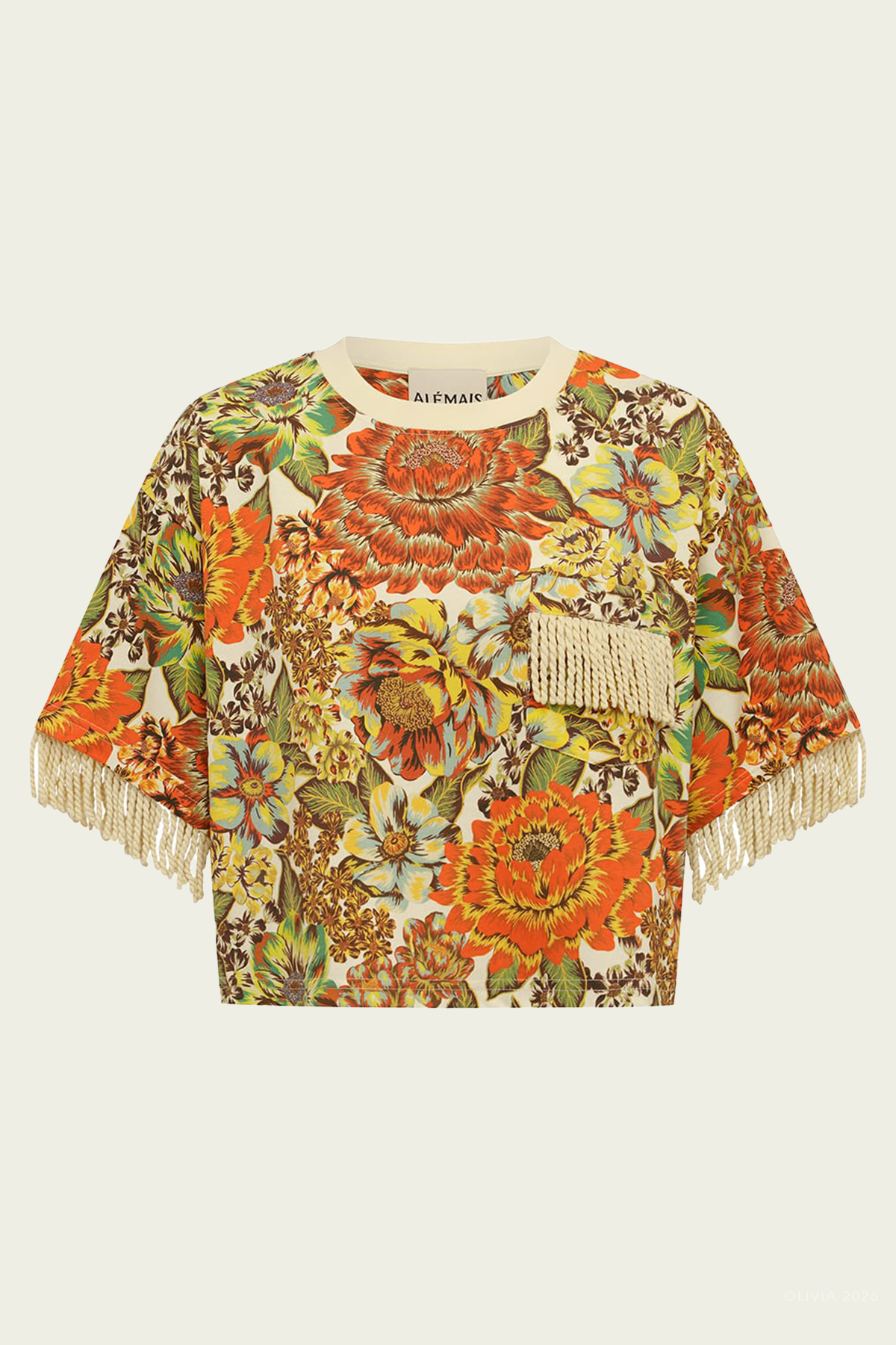 Lana Cropped Tee in Multicolor - shop - olivia.com