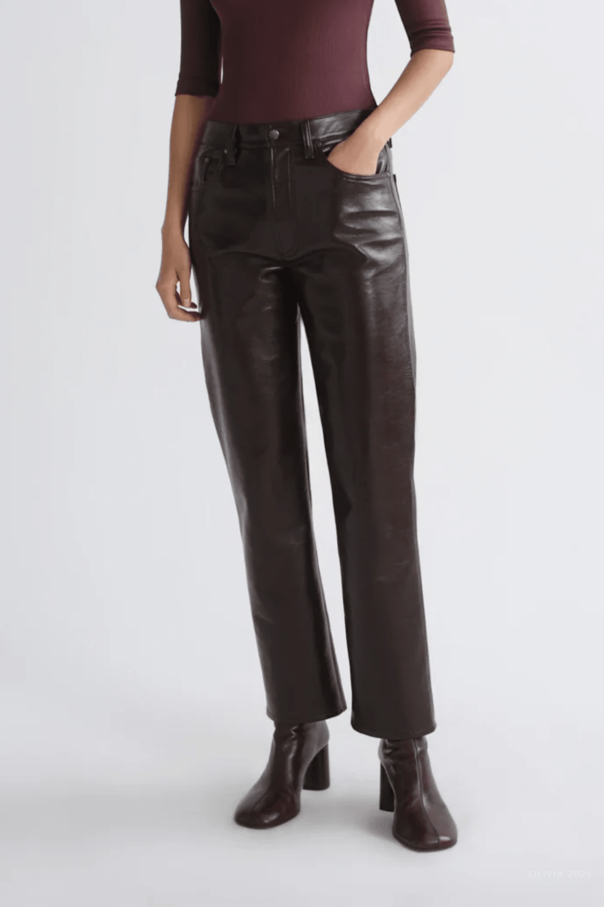 Lana Jean (Recycled Leather) in Madera - shop-olivia.com