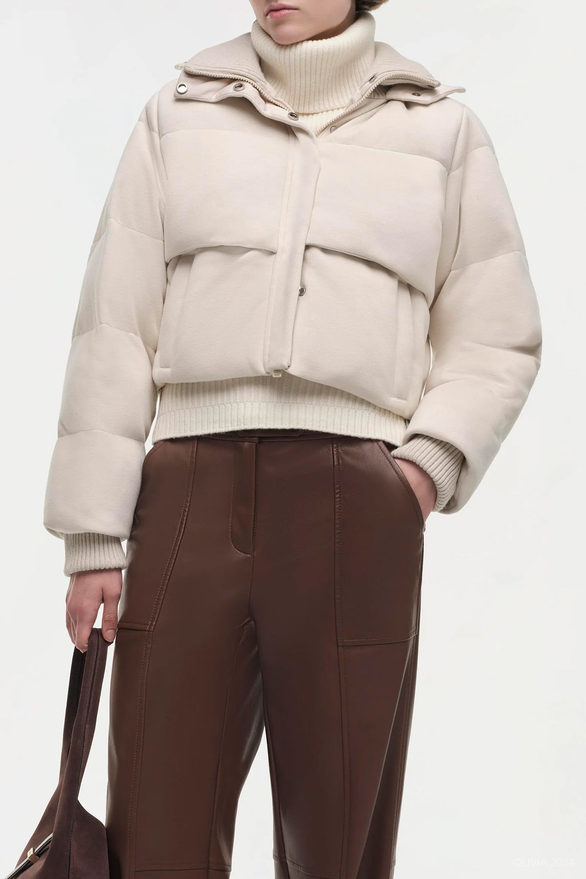 Lana Puffer Jacket in Cream - shop - olivia.com