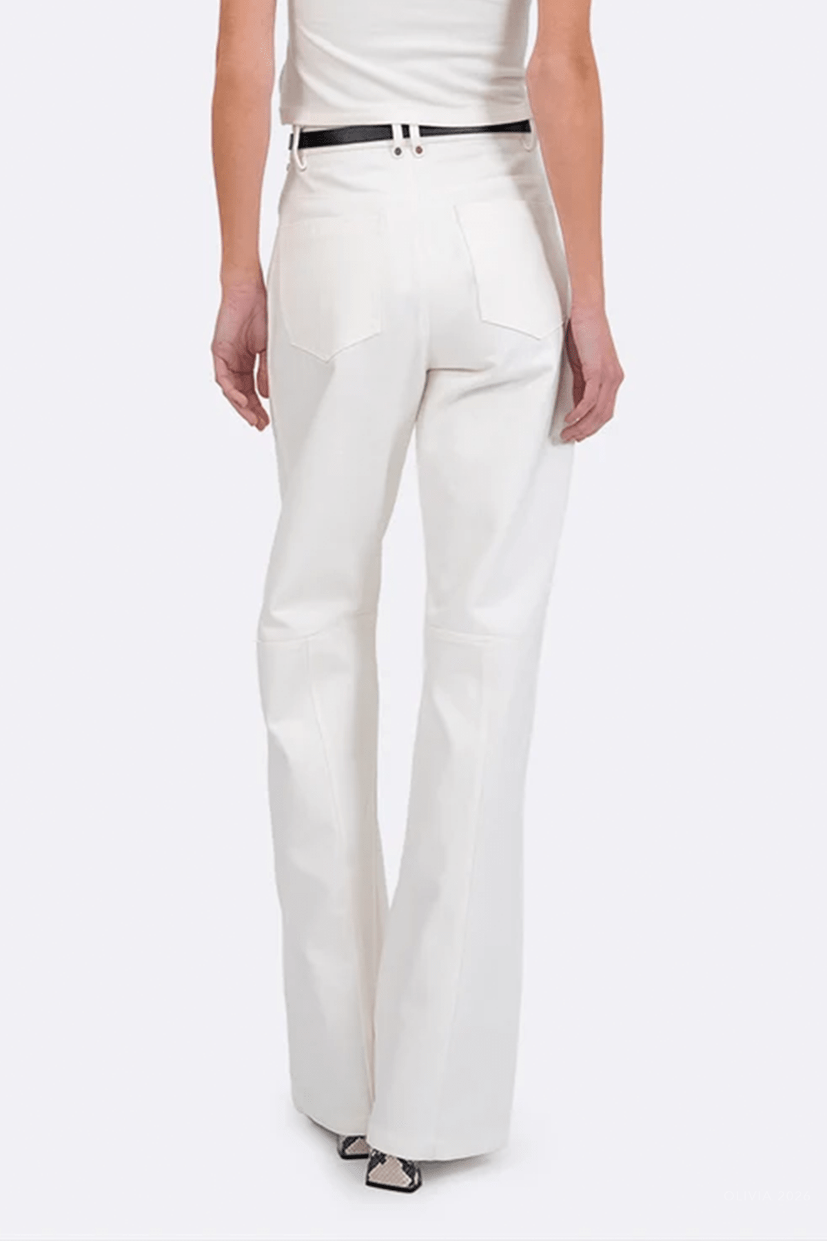 Lara Denim Pant in Ivory - shop-olivia.com