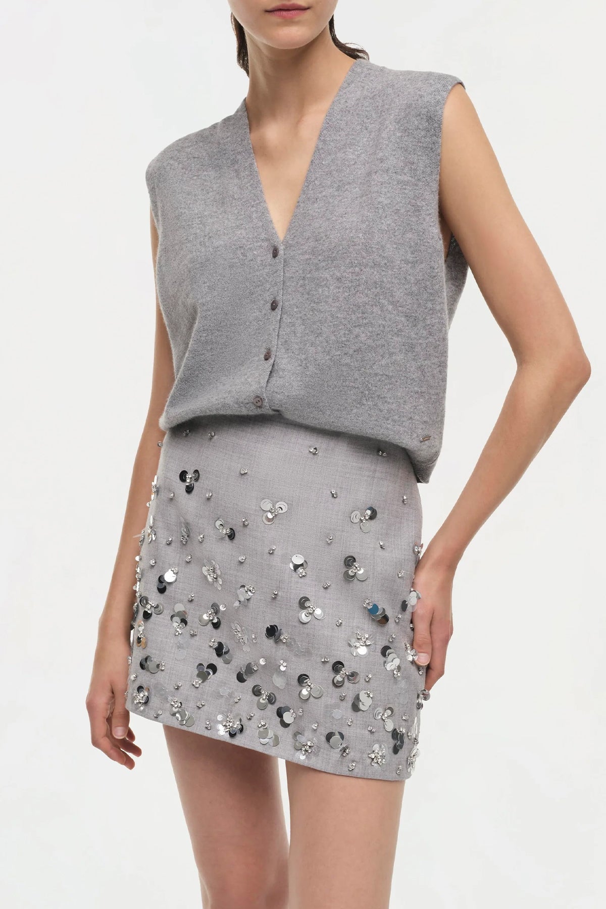 Larissa Mini Skirt in Heather Gray - shop - olivia.com