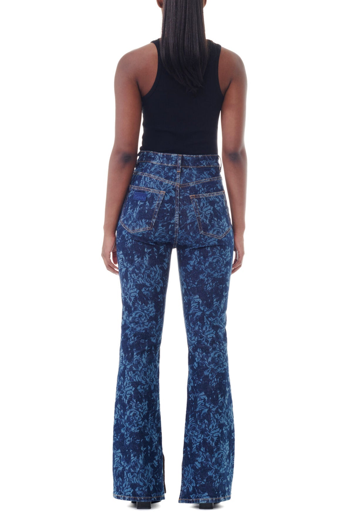 Laser Bootcut Slot Iry Jeans in Mid Blue Stone - shop - olivia.com