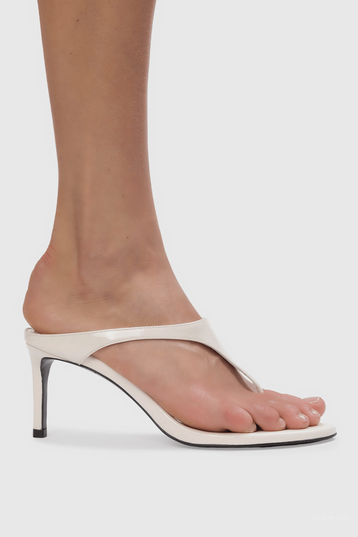 Laurel 65 Mule in Coconut Patent - shop - olivia.com