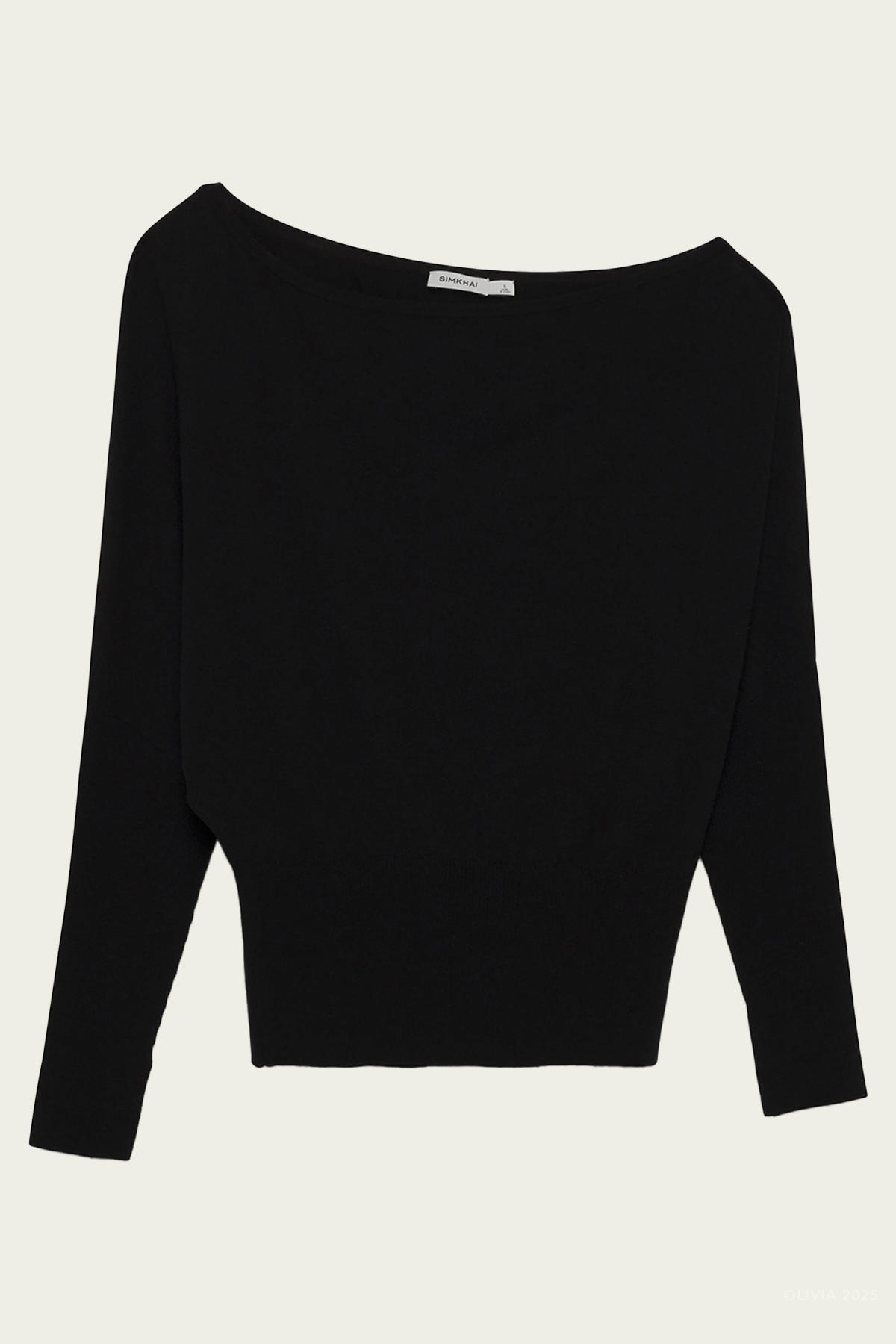 Lavina Draped Off - Shoulder Sweater in Black - shop - olivia.com