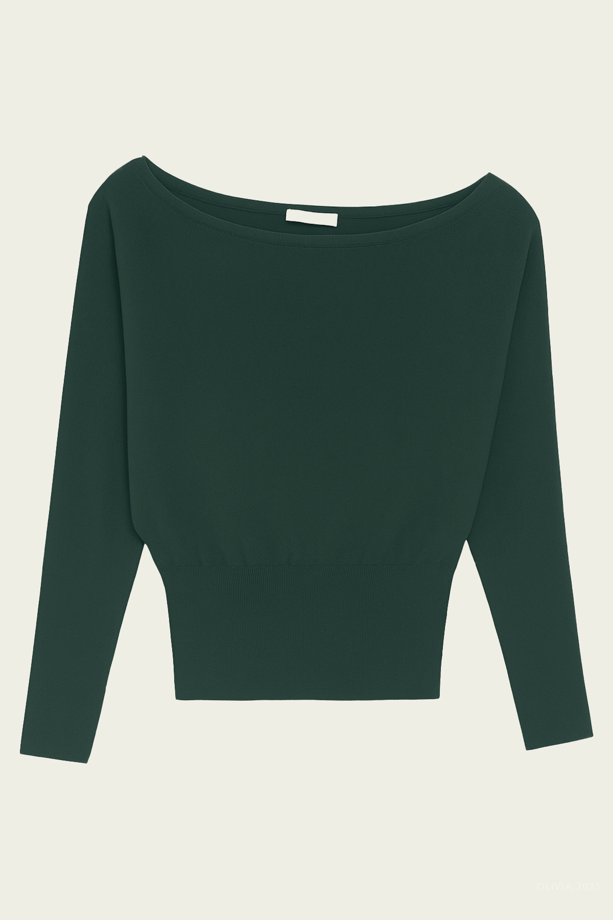 Lavina Draped Off - Shoulder Sweater in Emerald - shop - olivia.com