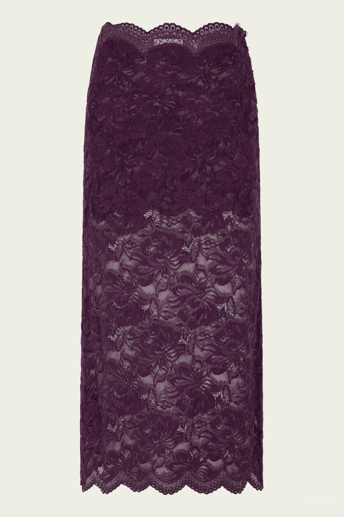 Layered Lace Midi Skirt in Magenta - shop-olivia.com