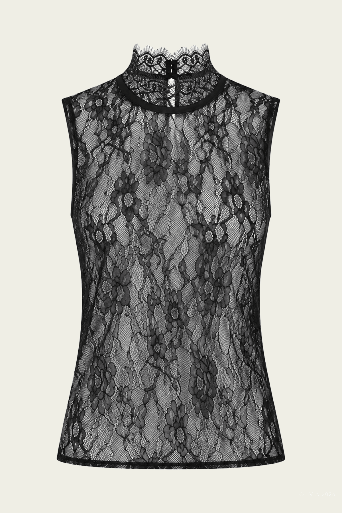 Layla Lace Top in Black - shop-olivia.com
