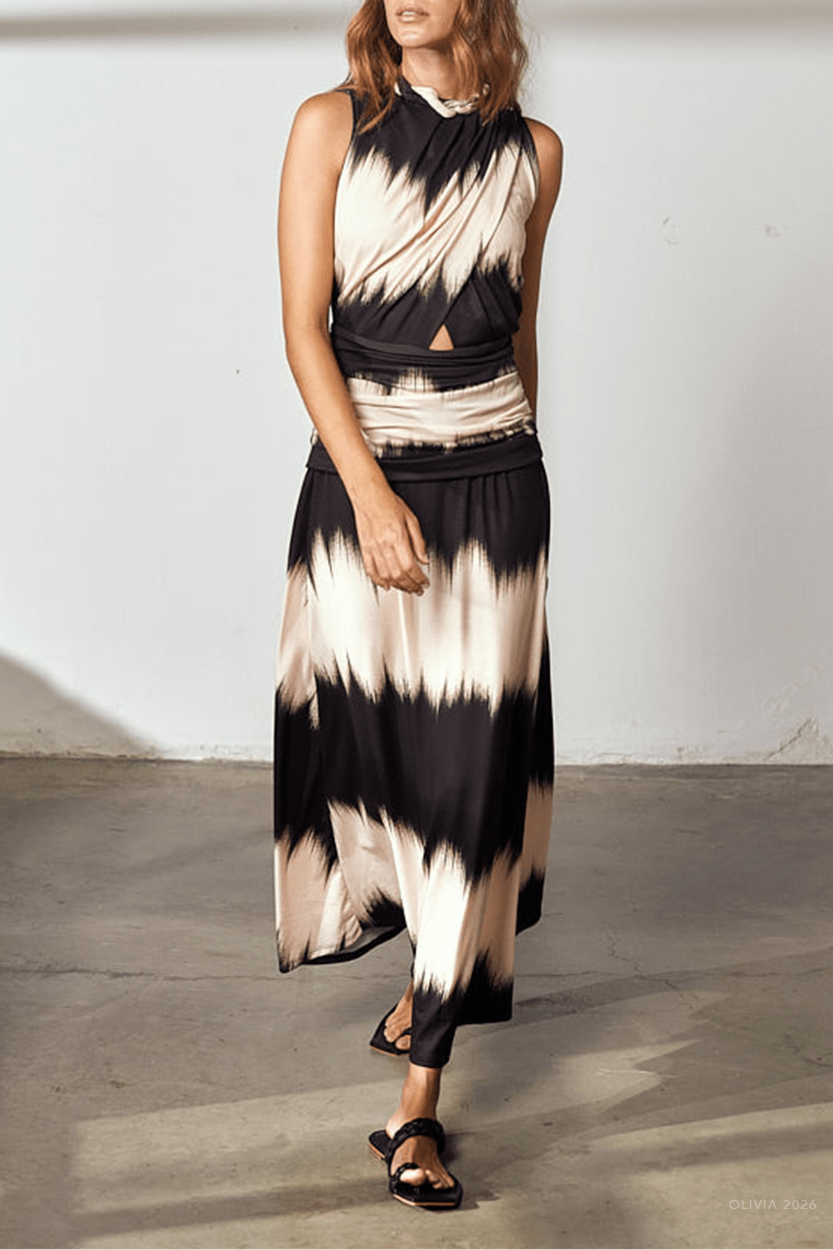 Layna Dress in Tye Dye Black - shop - olivia.com