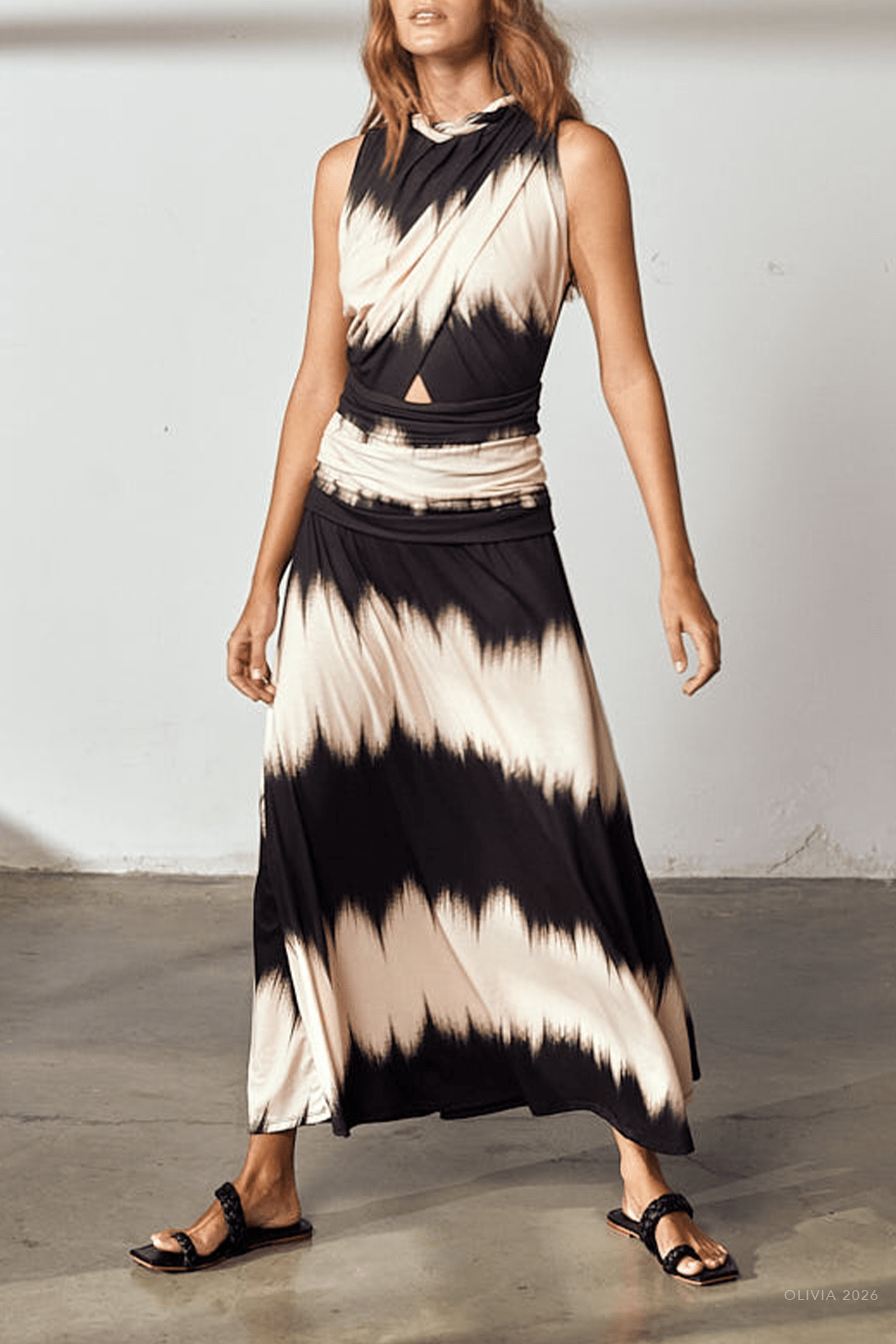 Layna Dress in Tye Dye Black - shop - olivia.com