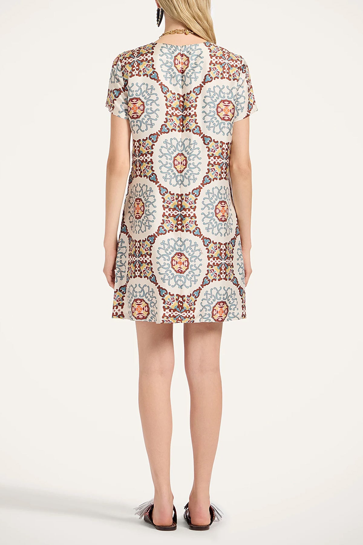 Mini Swing Dress in Ballata Ivory