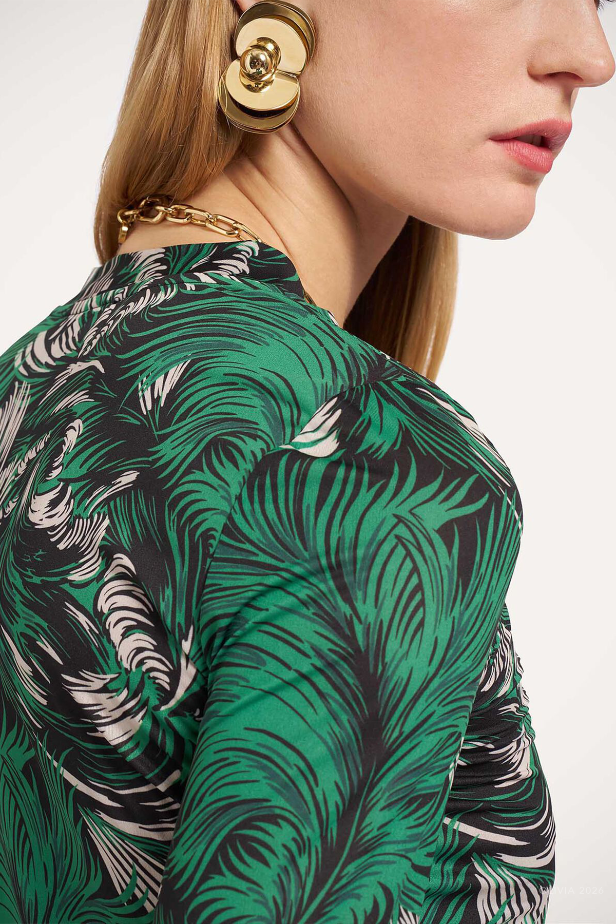Crew Top in Quill Green