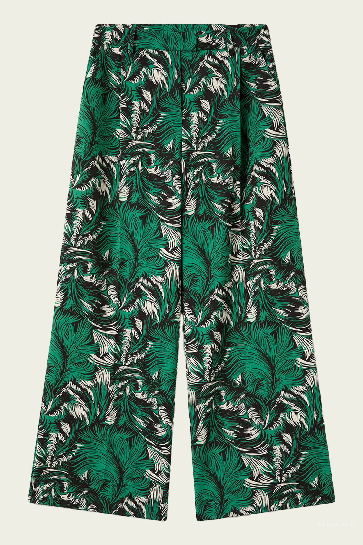 Loose Pants in Quill Green