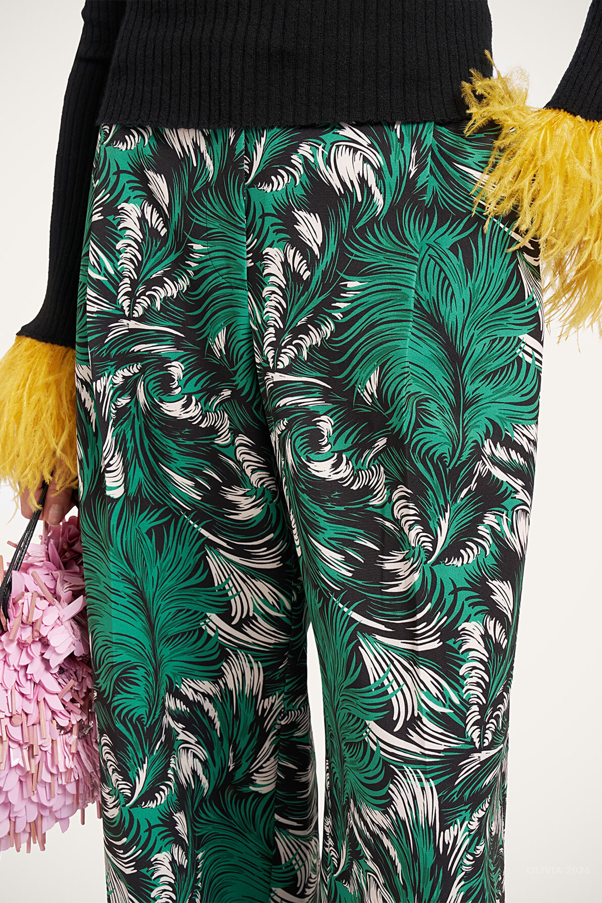 Loose Pants in Quill Green