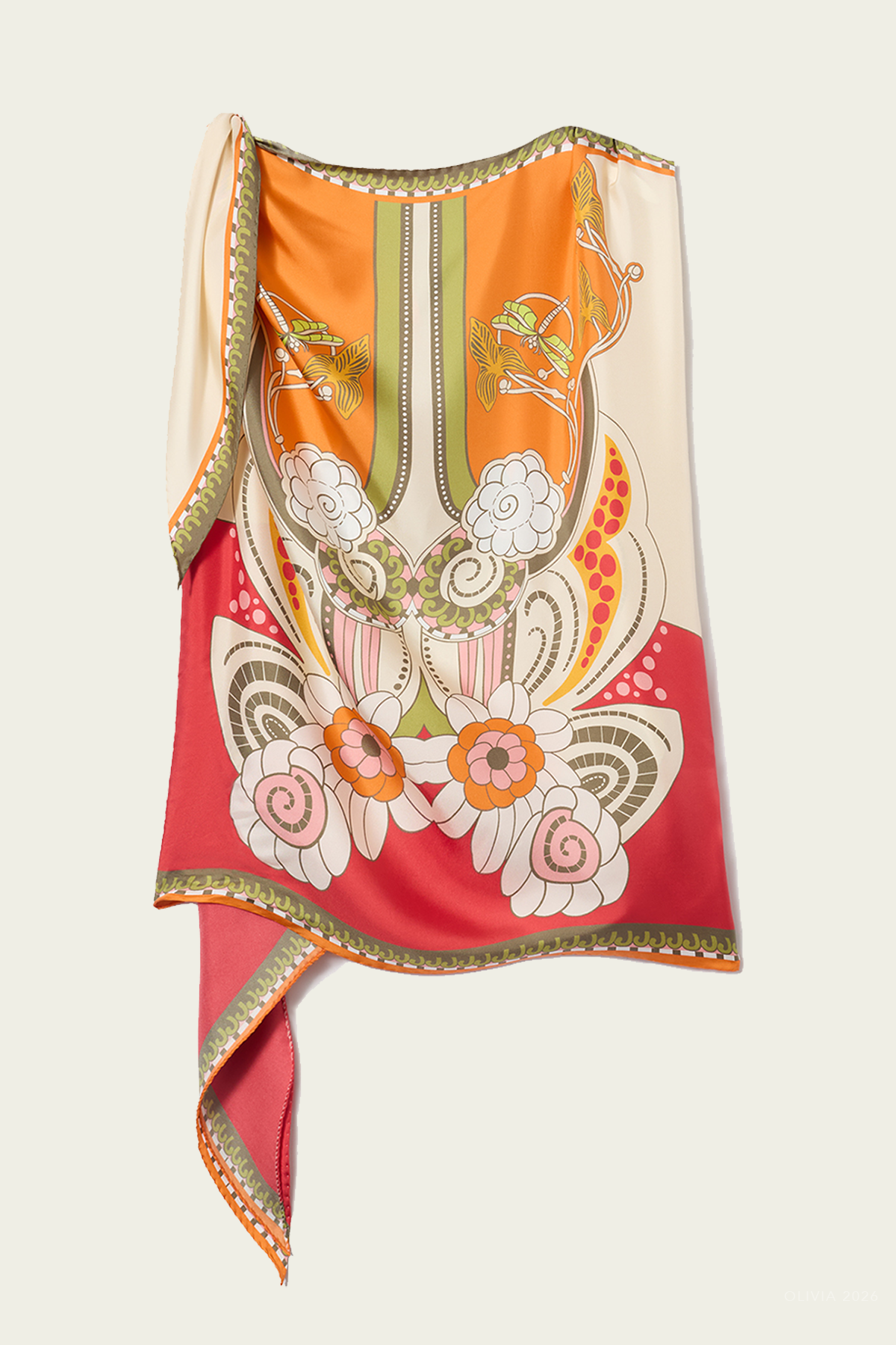 Full-On Foulard in Ambrosia Placee Orange