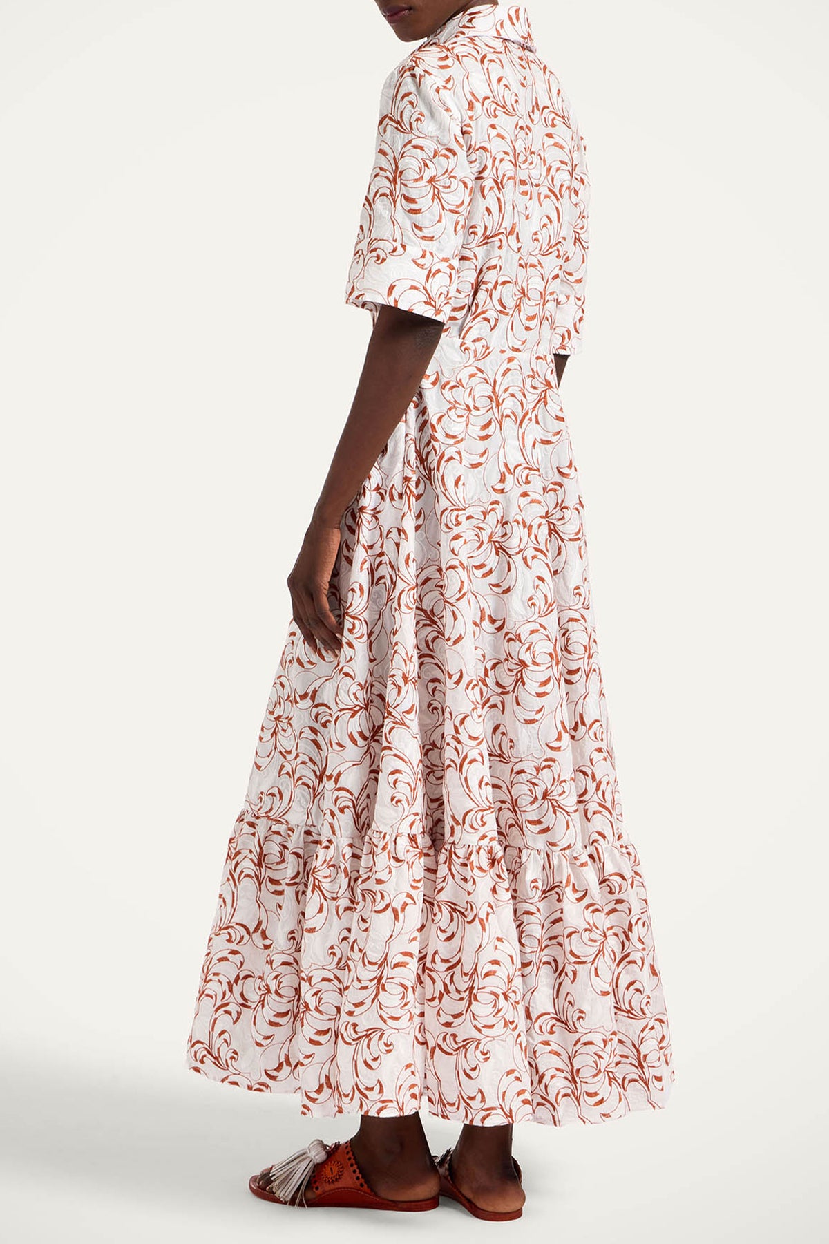 San Pietro Dress in Fern White