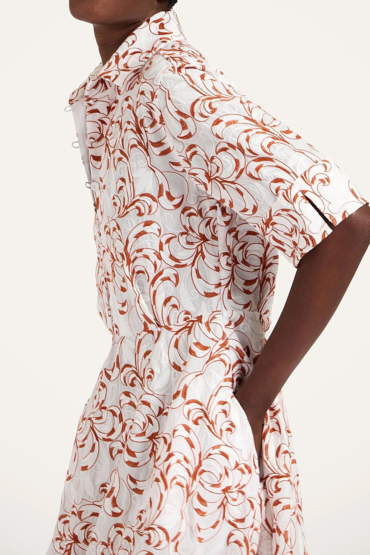 San Pietro Dress in Fern White