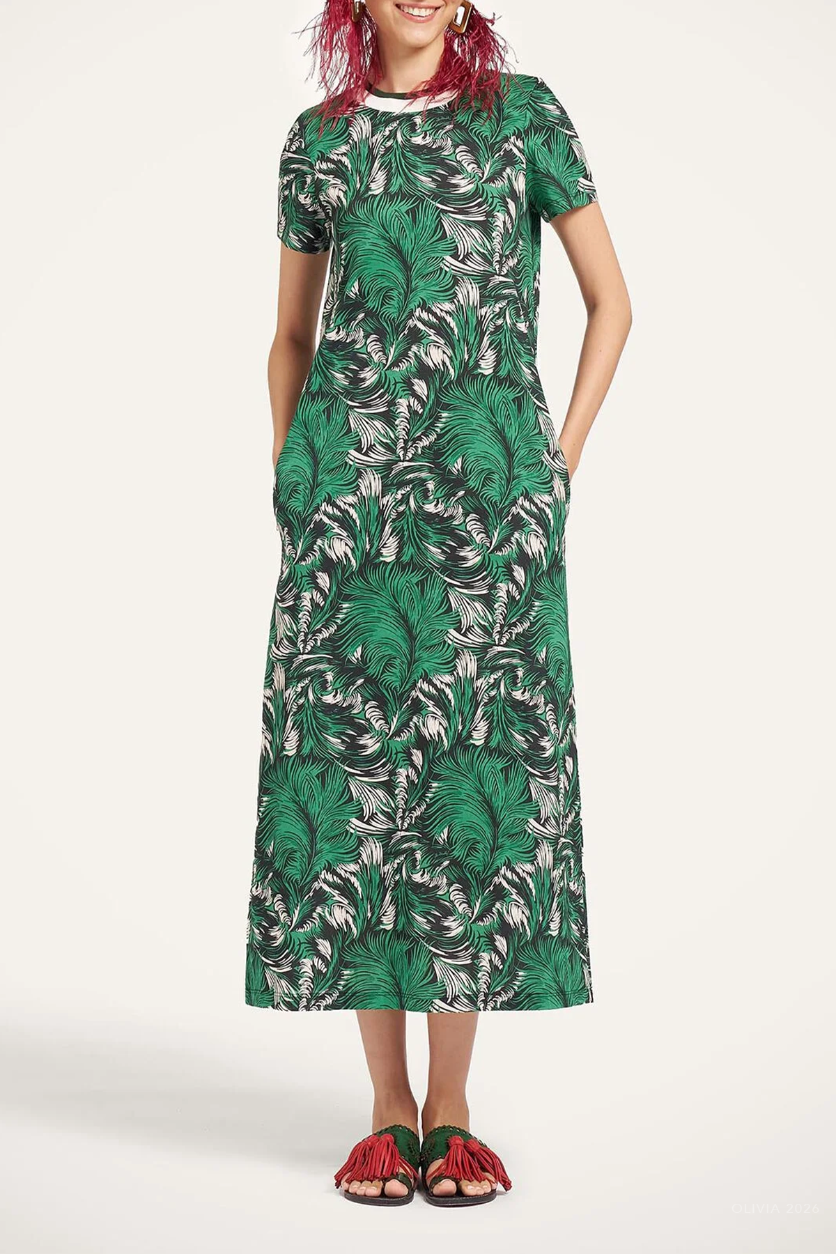 Sporty Swing Dress in Quill Green