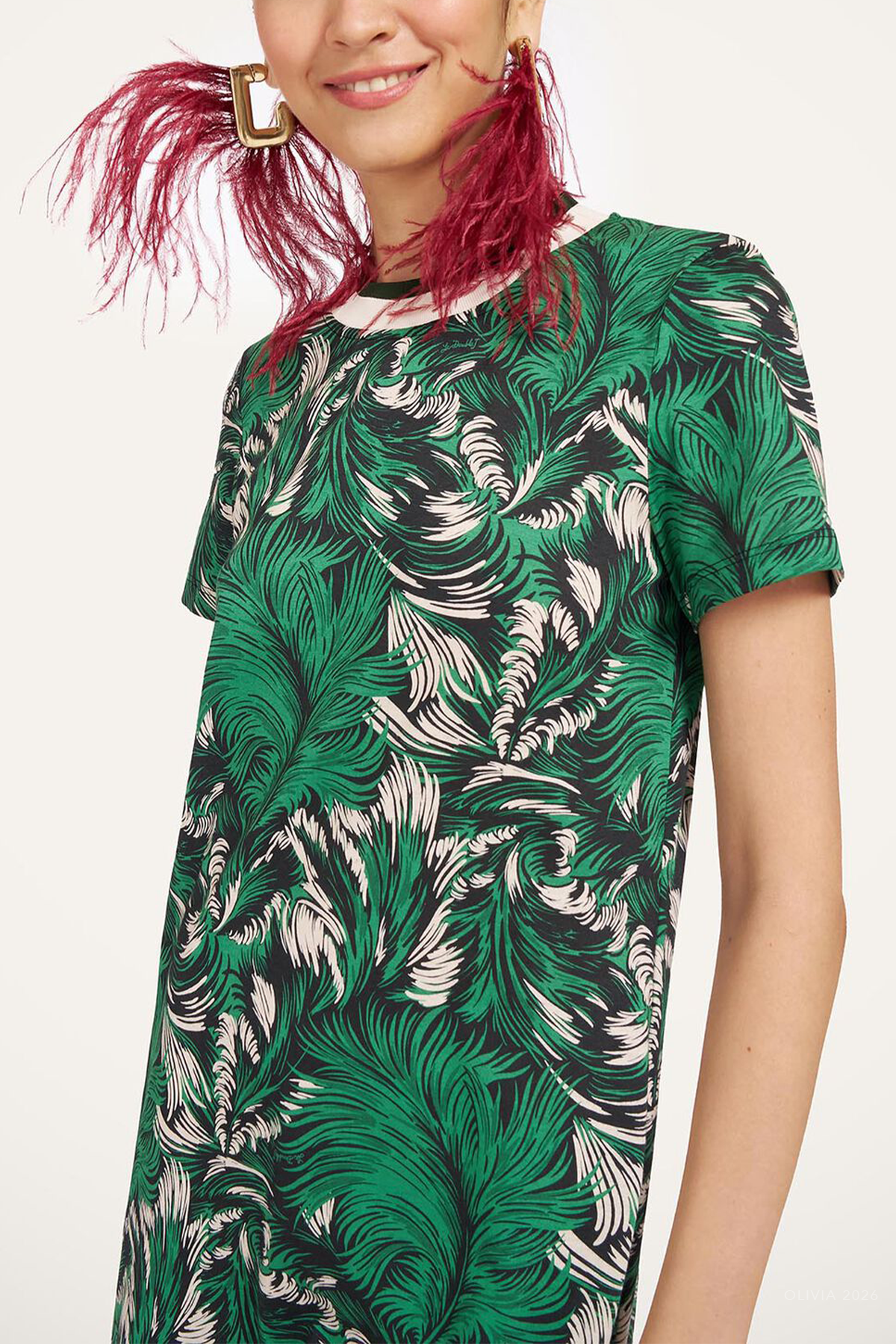 Sporty Swing Dress in Quill Green