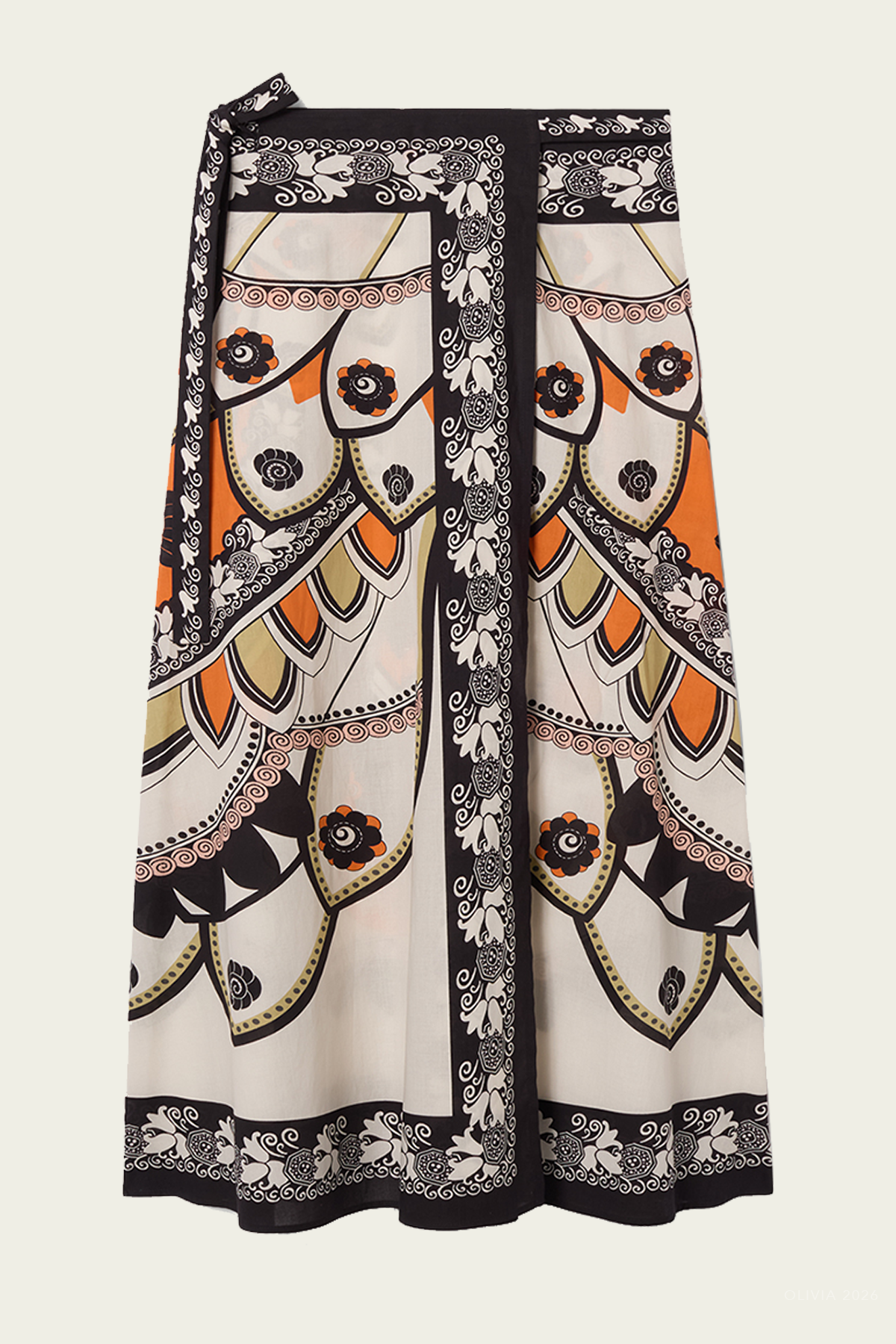 Sarong Skirt in Plume Placee Ivory