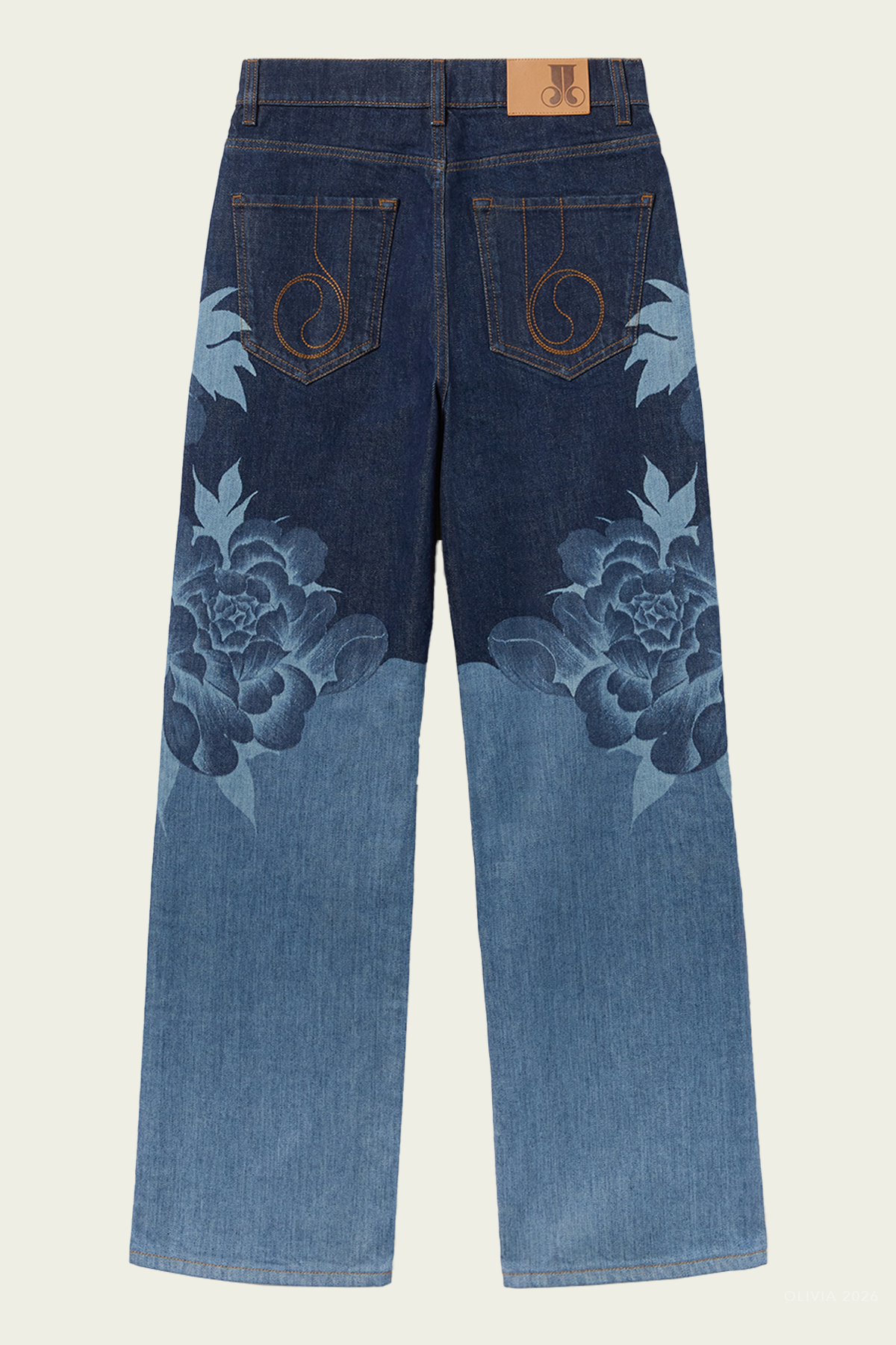 The Straight Leg Jean in Queen Peony Placée