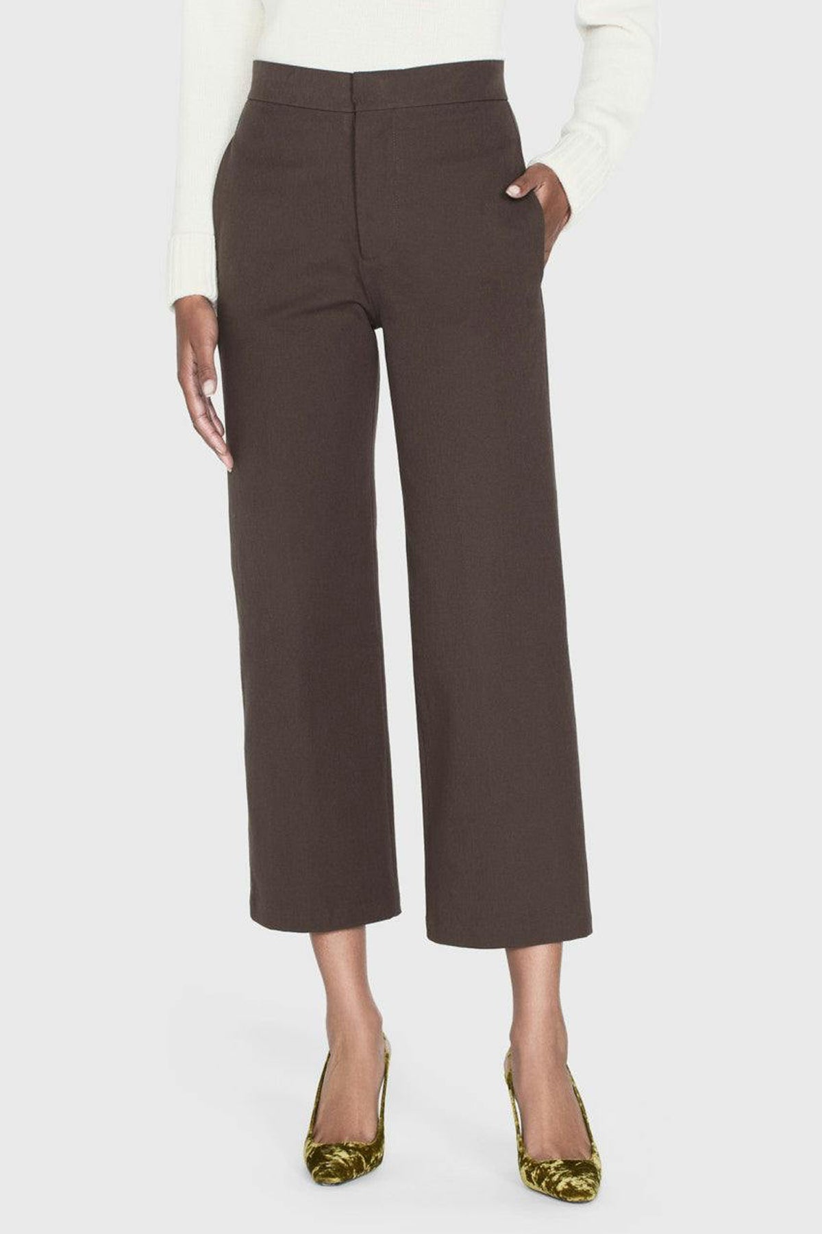 Le Jane Crop Trouser in Chocolate Brown - shop - olivia.com