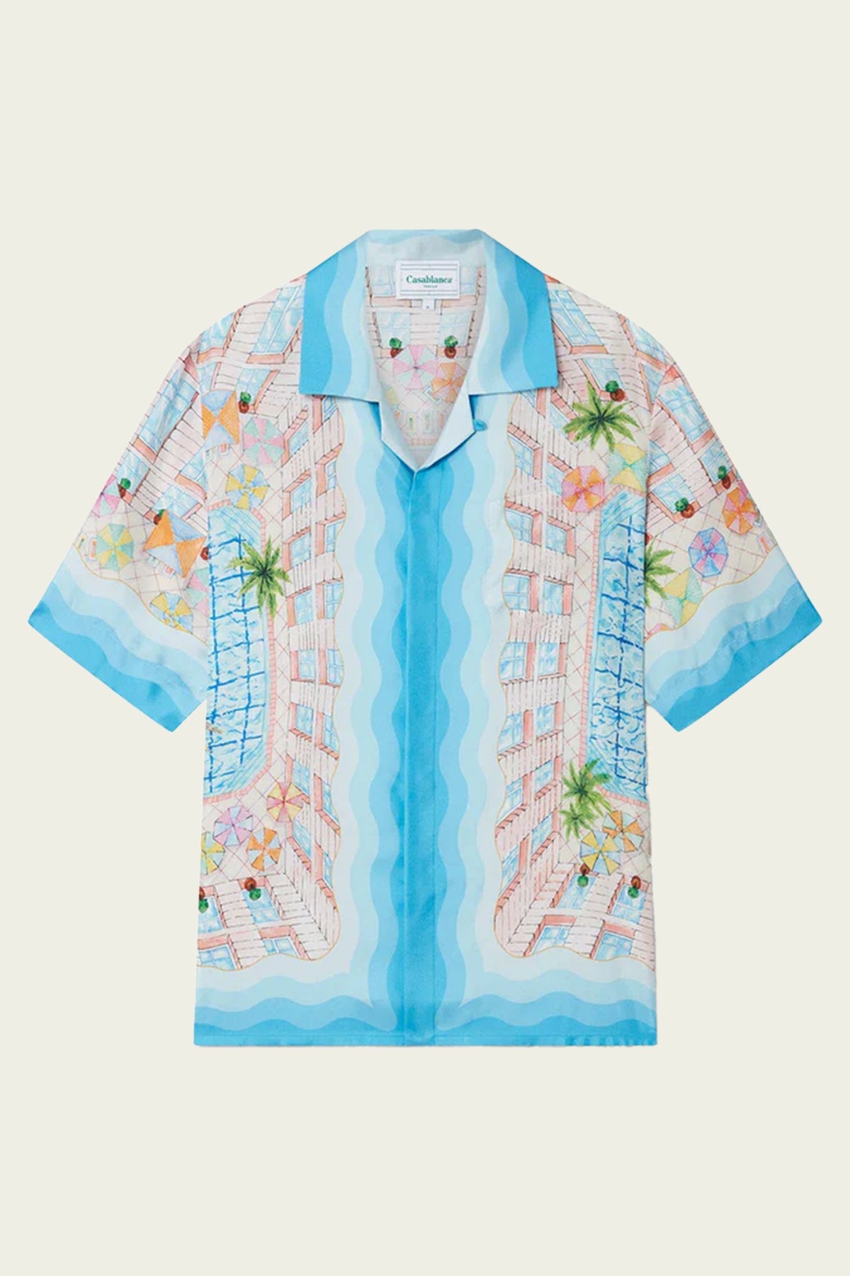 Le Plongeon Silk Unisex Shirt in Blue - shop-olivia.com
