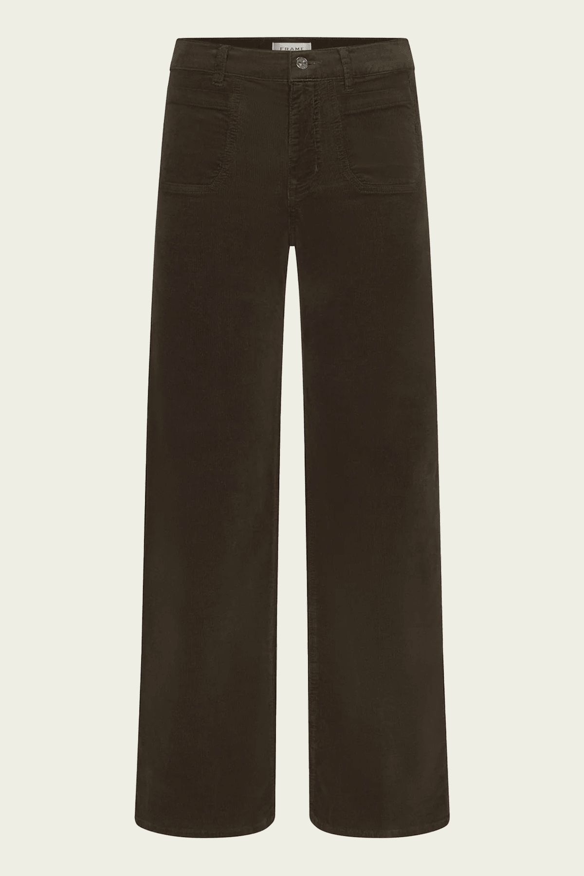 Le Slim Palazzo Modernist Pocket Corduroy in Rich Military - shop-olivia.com