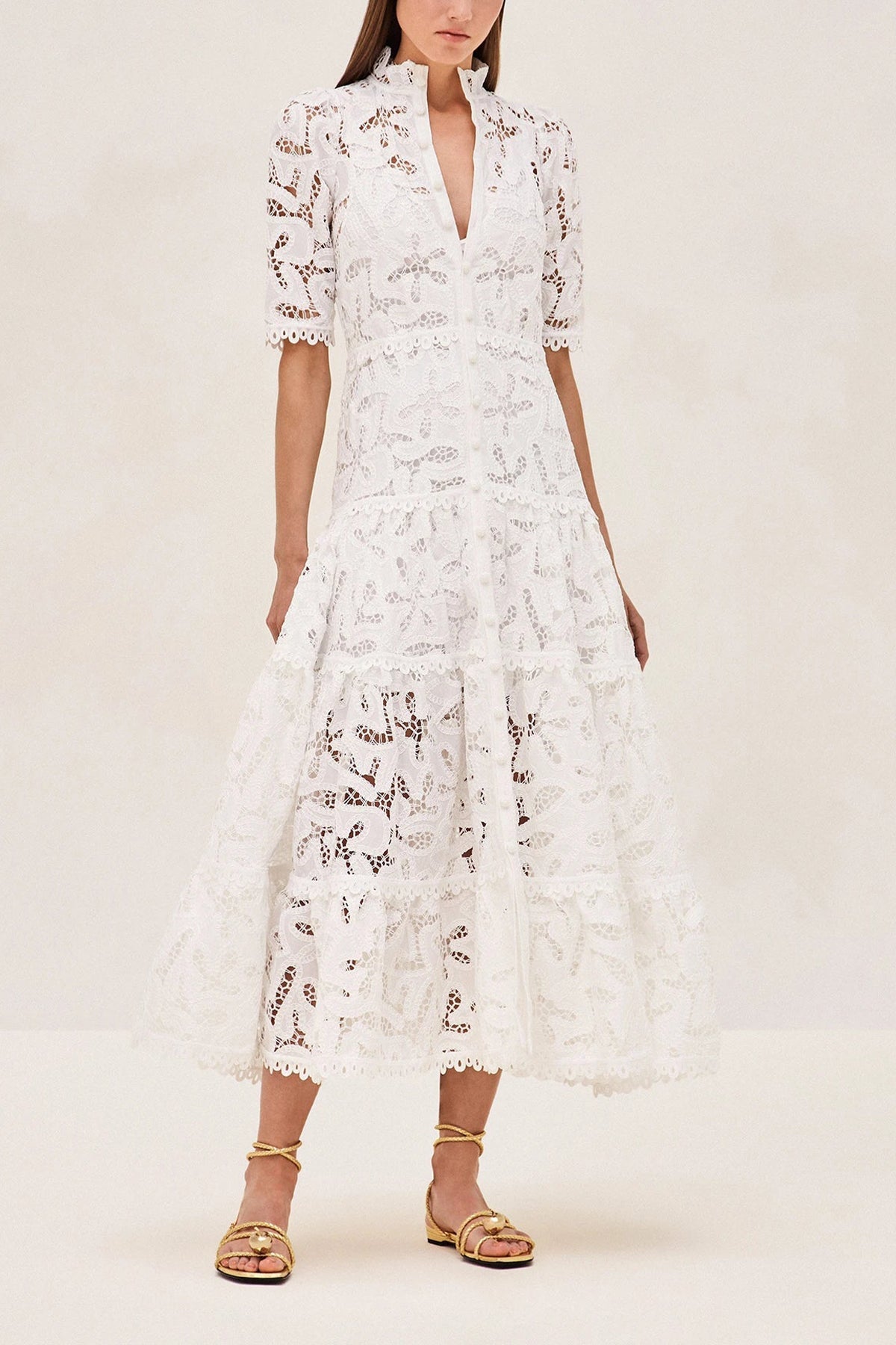 Ledina Dress in White - shop-olivia.com