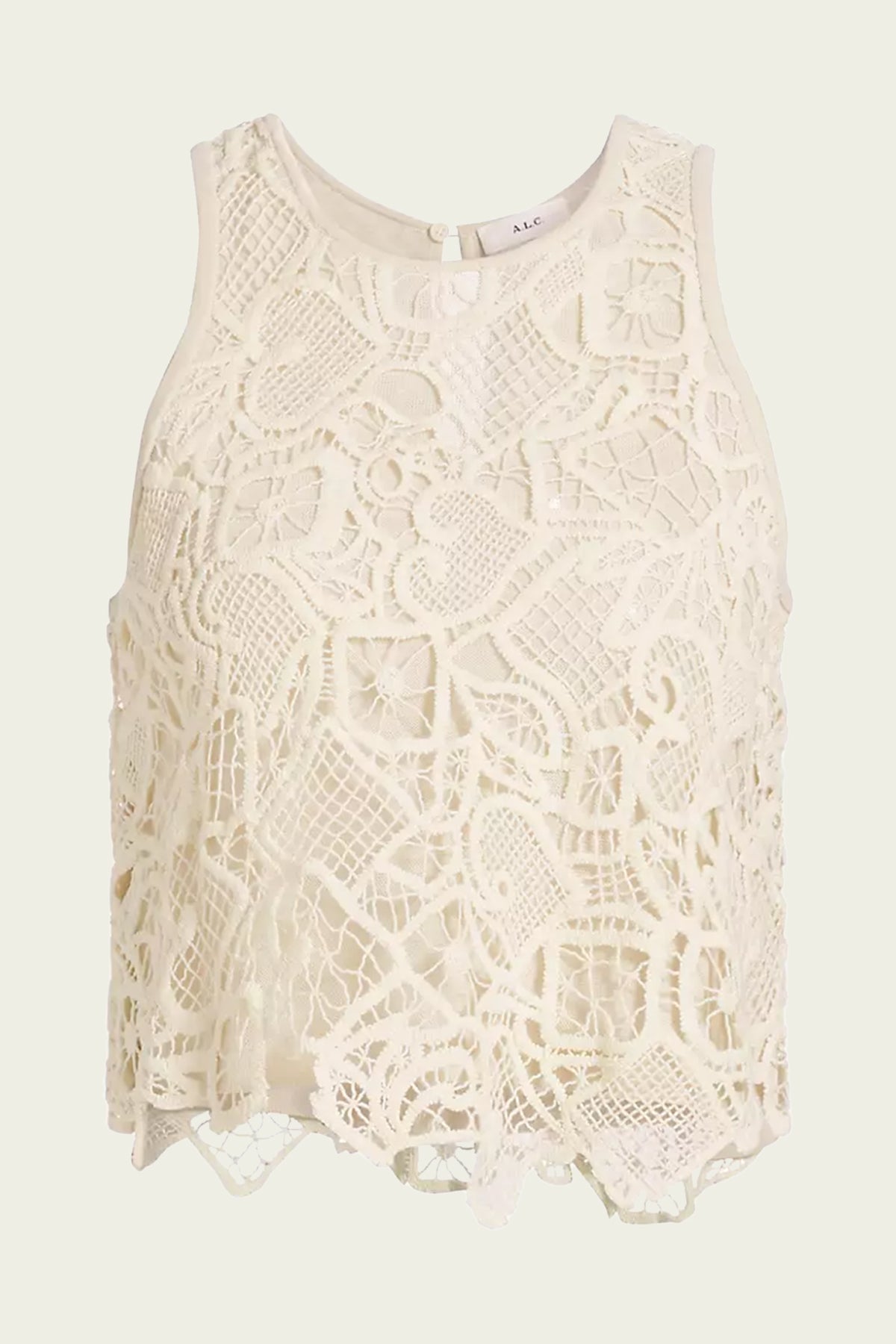 Lena Lace Top in Warm White - shop - olivia.com