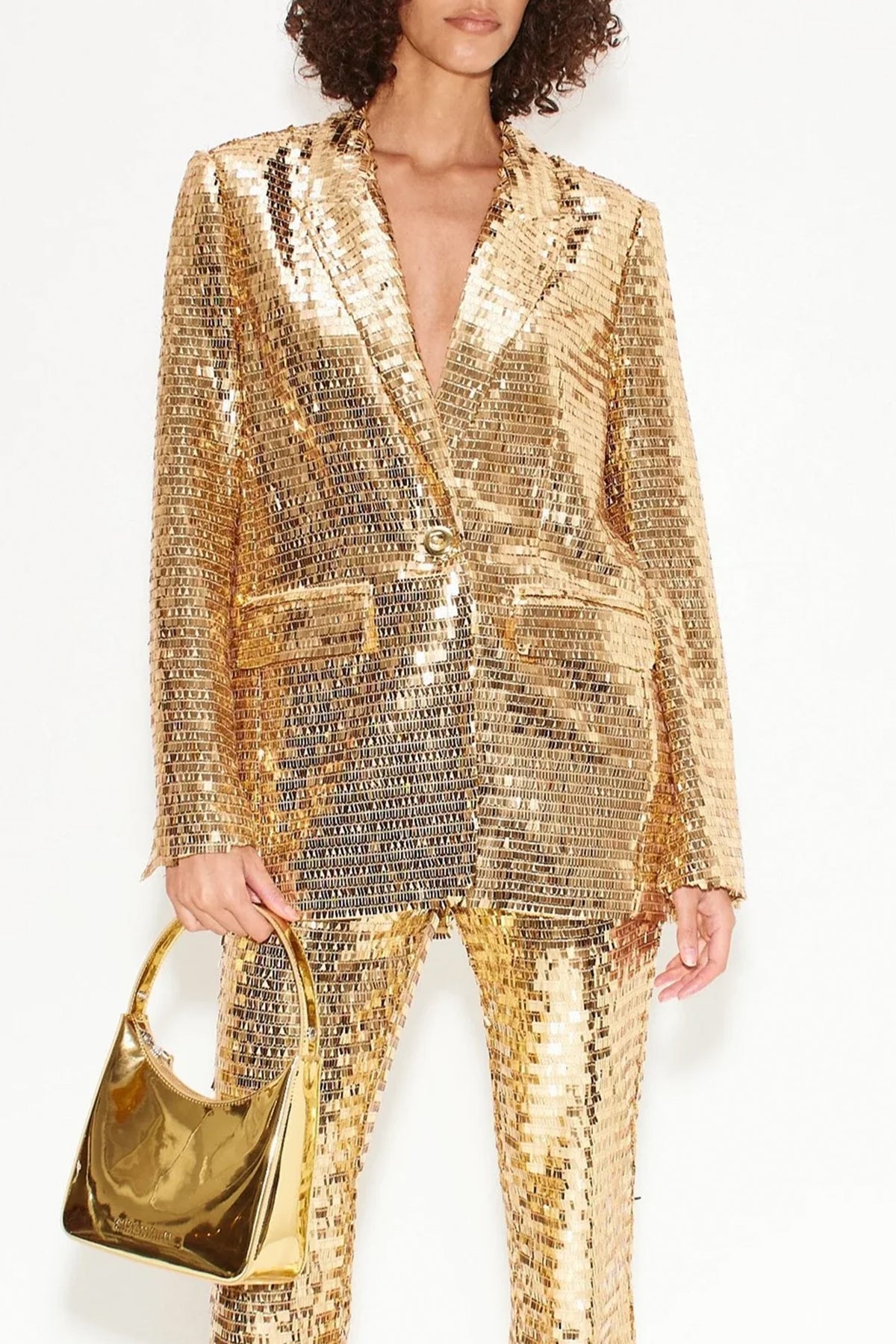 Lennox Sequin Jacket in Star Gold - shop - olivia.com