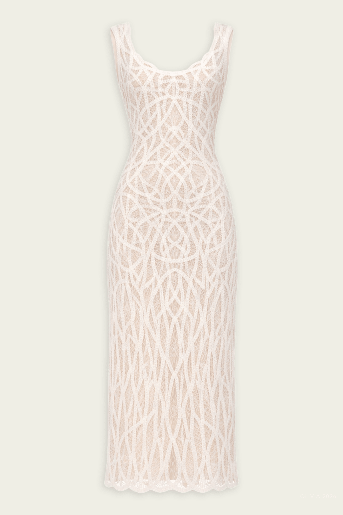 Leonora Macrame Midi Dress in White - shop - olivia.com