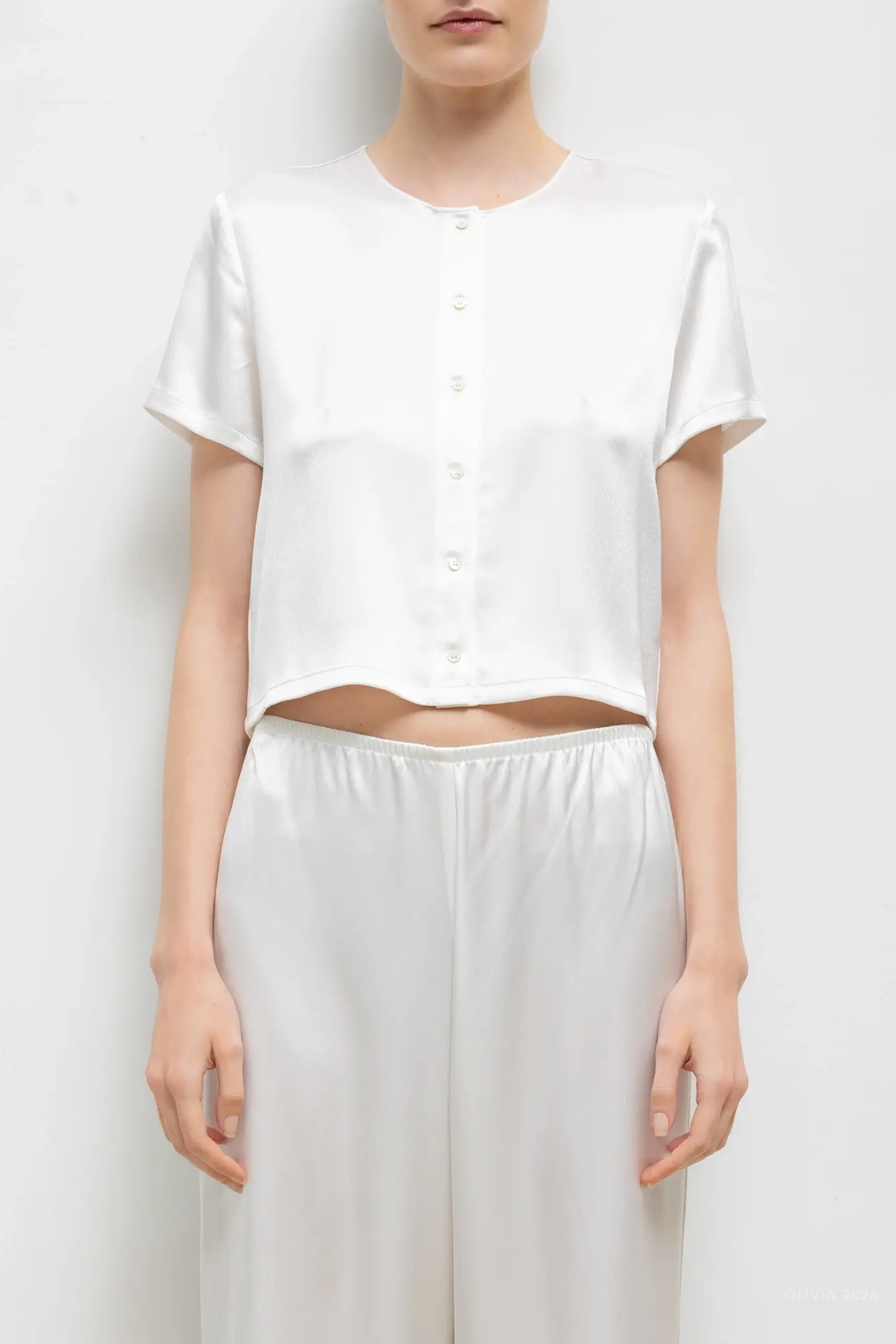 Barb Short Sleeve Cardigan in Optic White