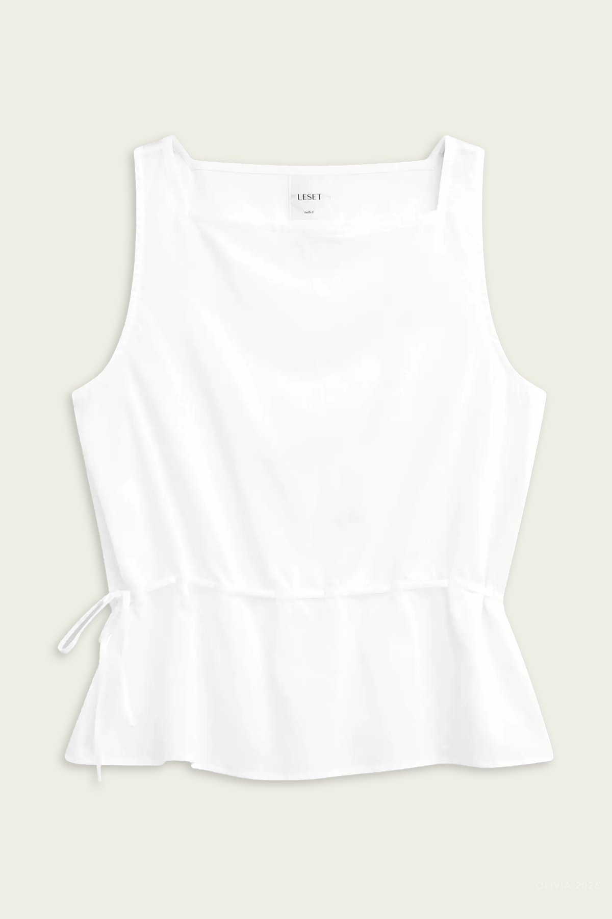 Yoko Drawstring Tank in White