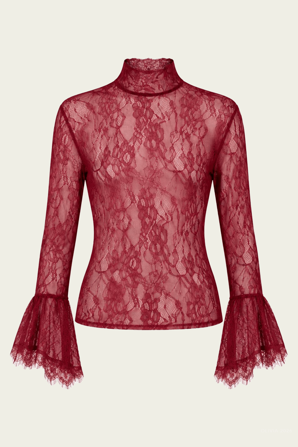 Letty Lace Top in Ruby - shop-olivia.com