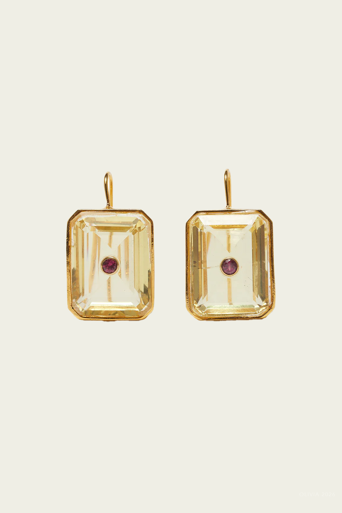 Tile Earrings in Citrine