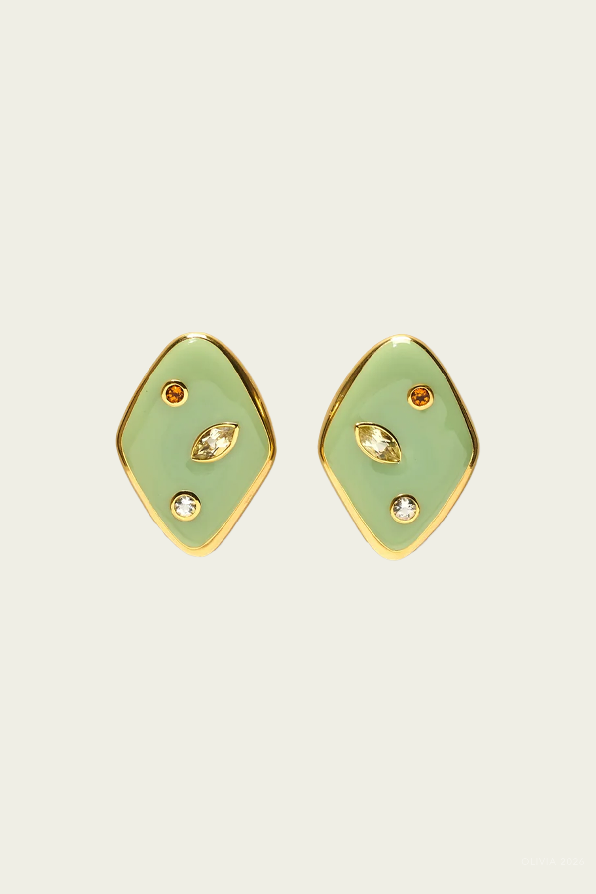 Nico Dot Earrings in Pistachio