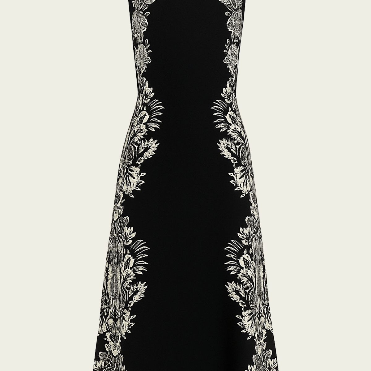 Liana Jacquard Long Dress in Noir