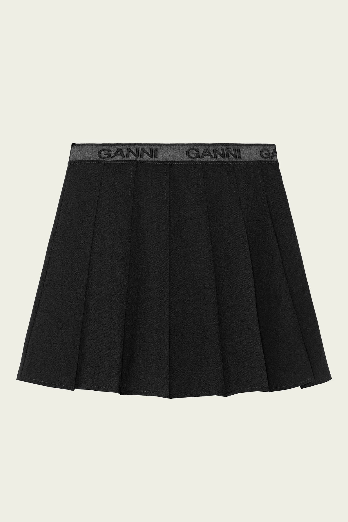 Light Twill Pleated Mini Skirt in Black - shop - olivia.com