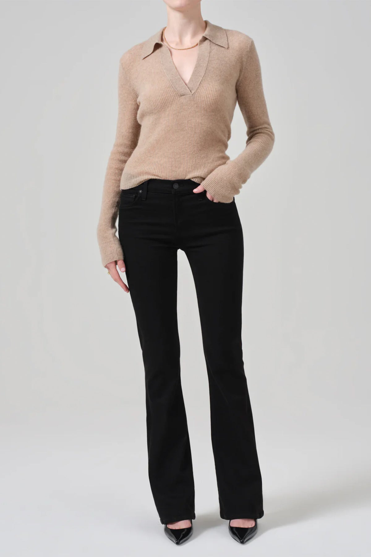 Lilah High Rise Bootcut 32.5" in Plush Black - shop - olivia.com