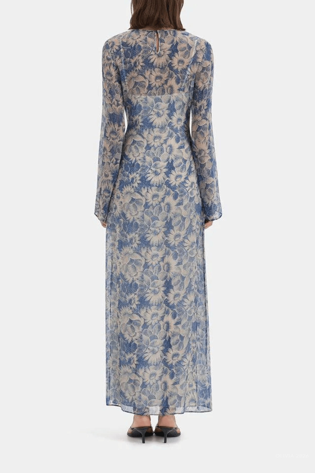 Lilia Long-Sleeve Dress in Daisy Meadow - shop-olivia.com