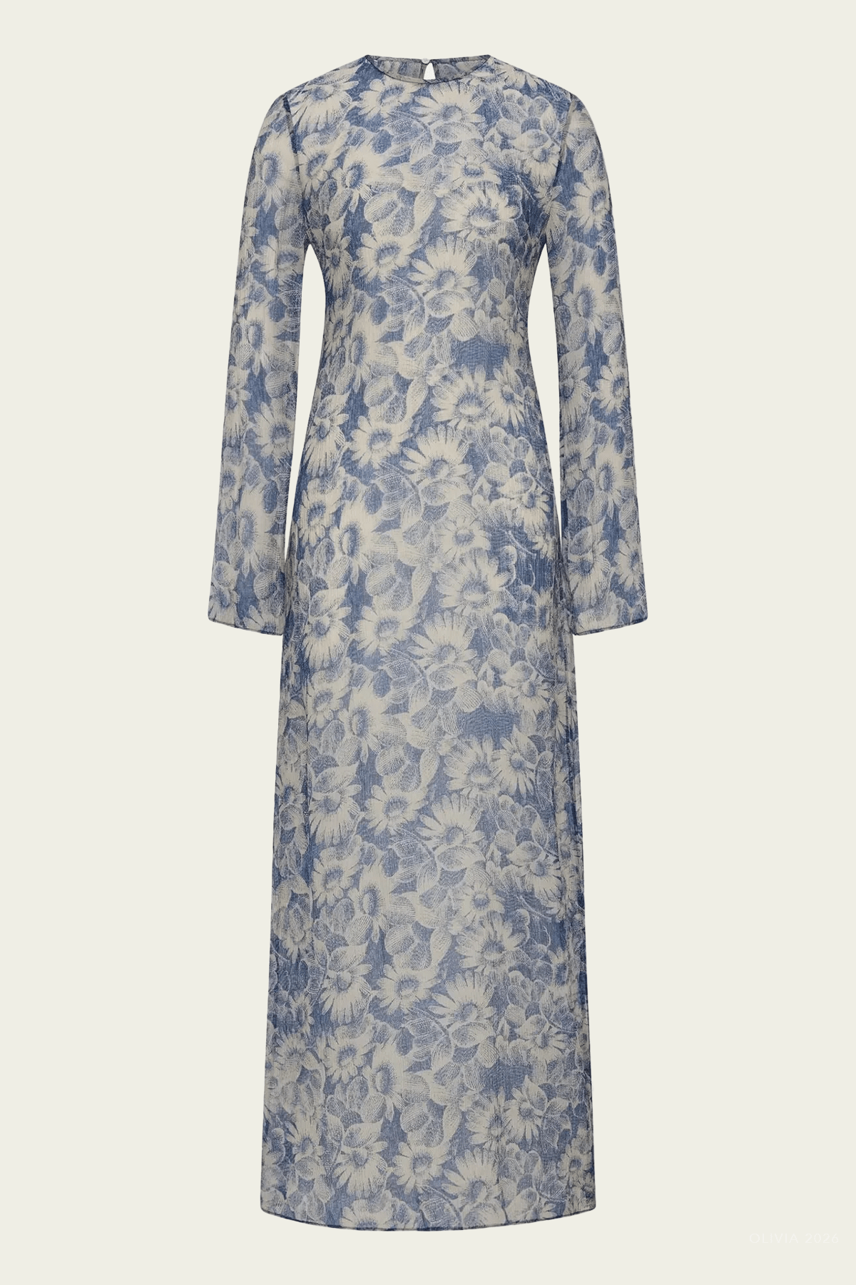 Lilia Long-Sleeve Dress in Daisy Meadow - shop-olivia.com